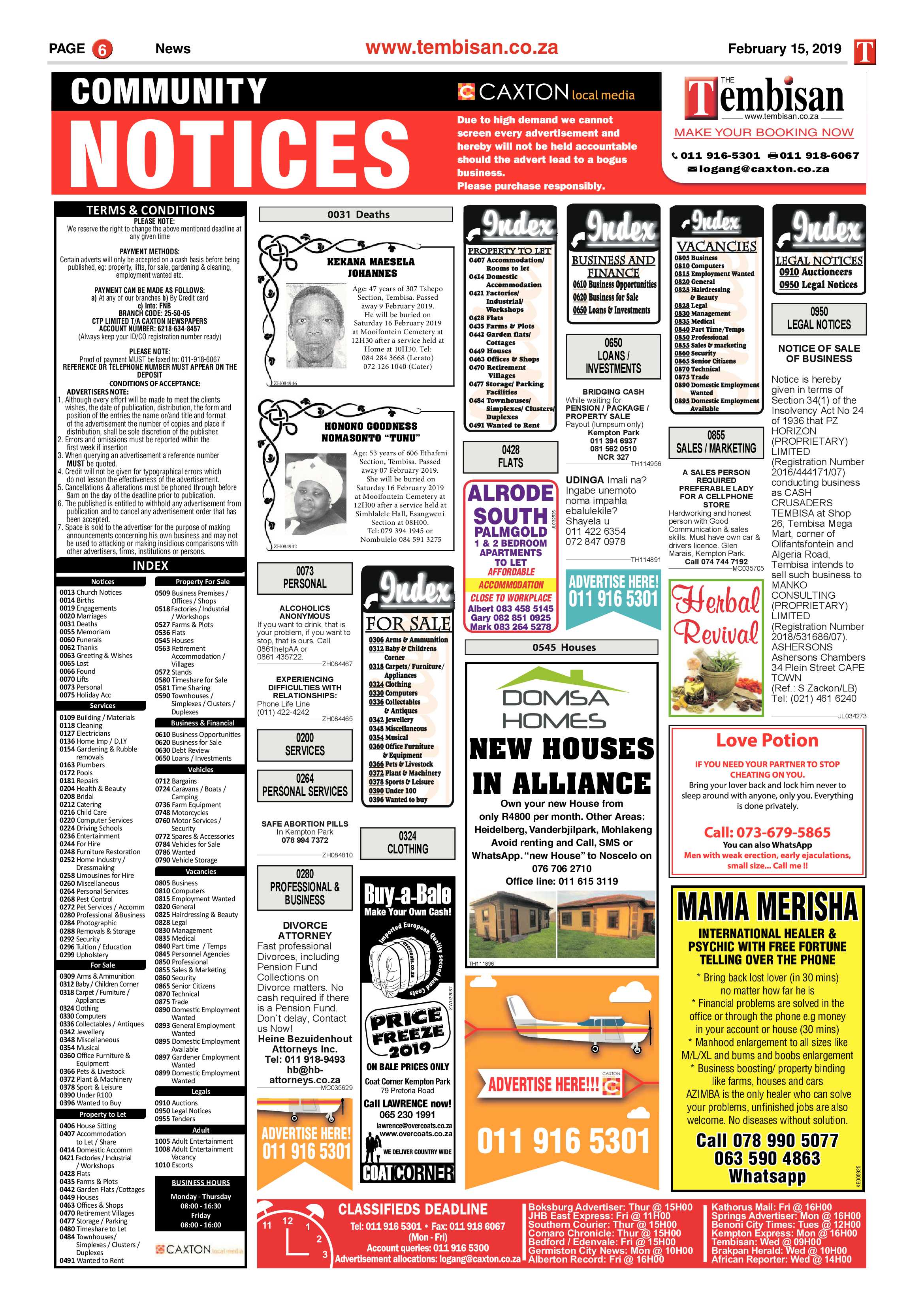 The Tembisan 18 February 2019 page 6