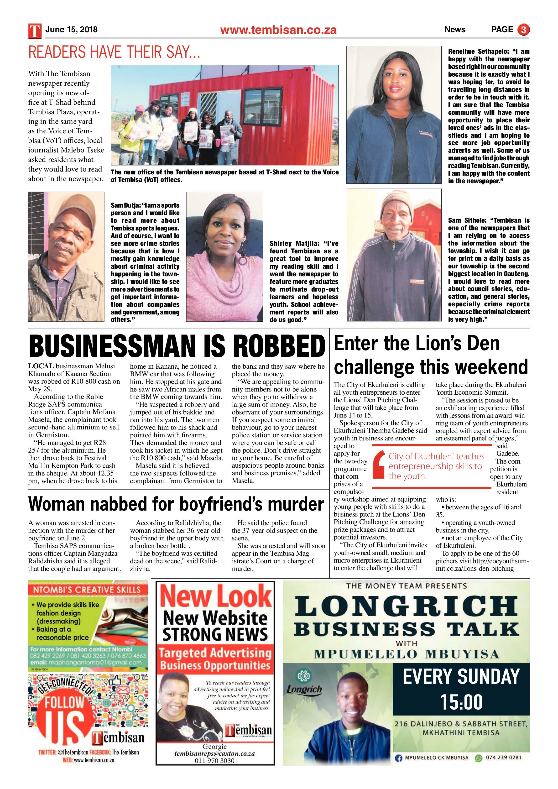 The Tembisan 18 June 2018 page 3