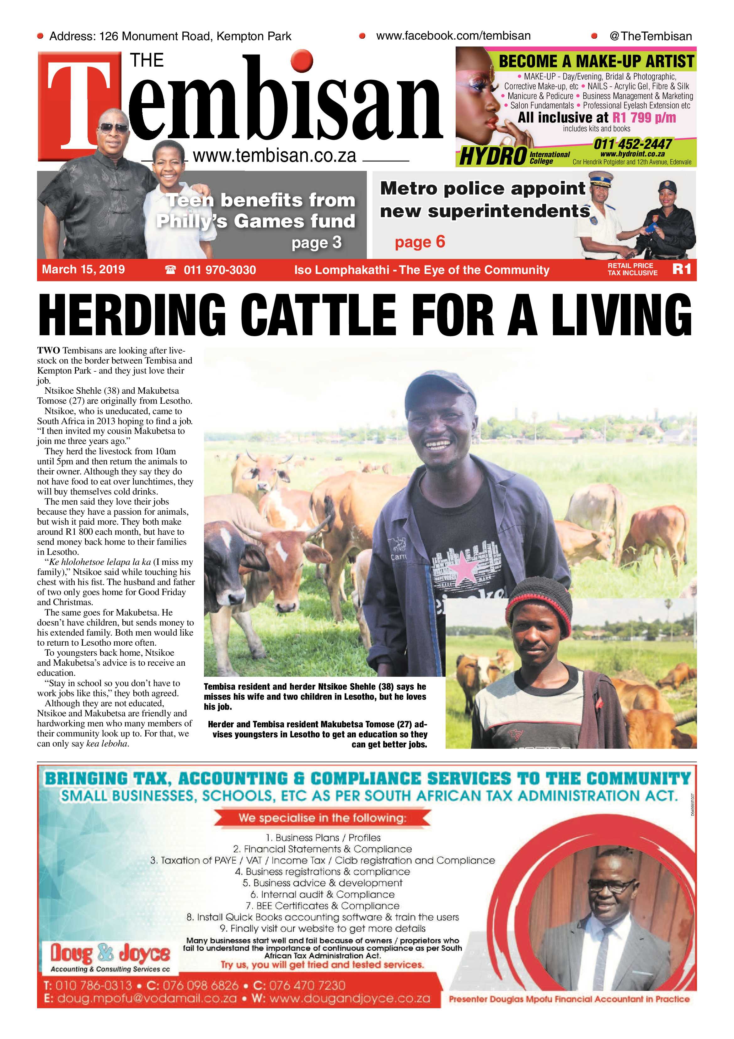The Tembisan 18 March 2019 page 1
