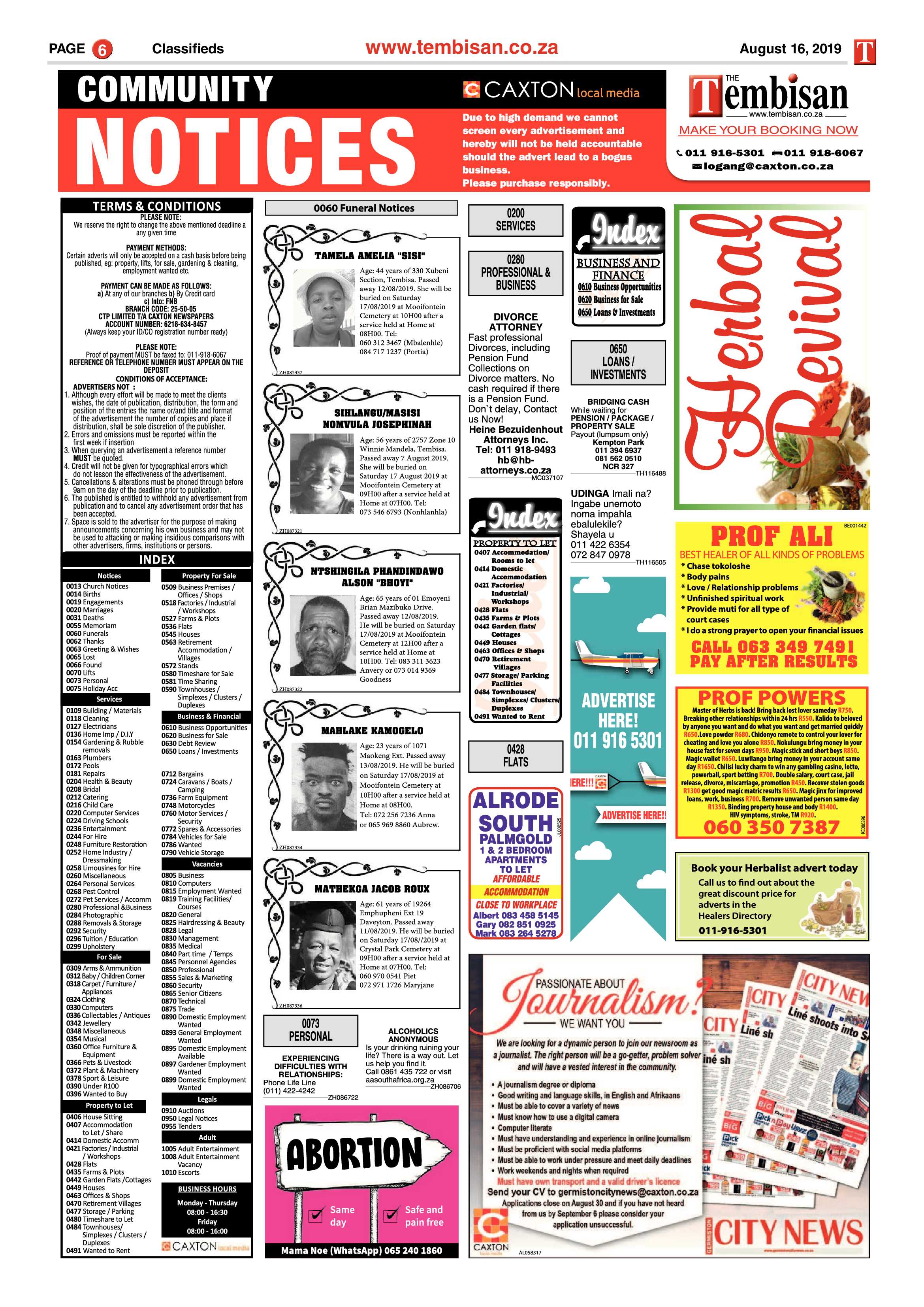 The Tembisan 19 August 2019 page 6