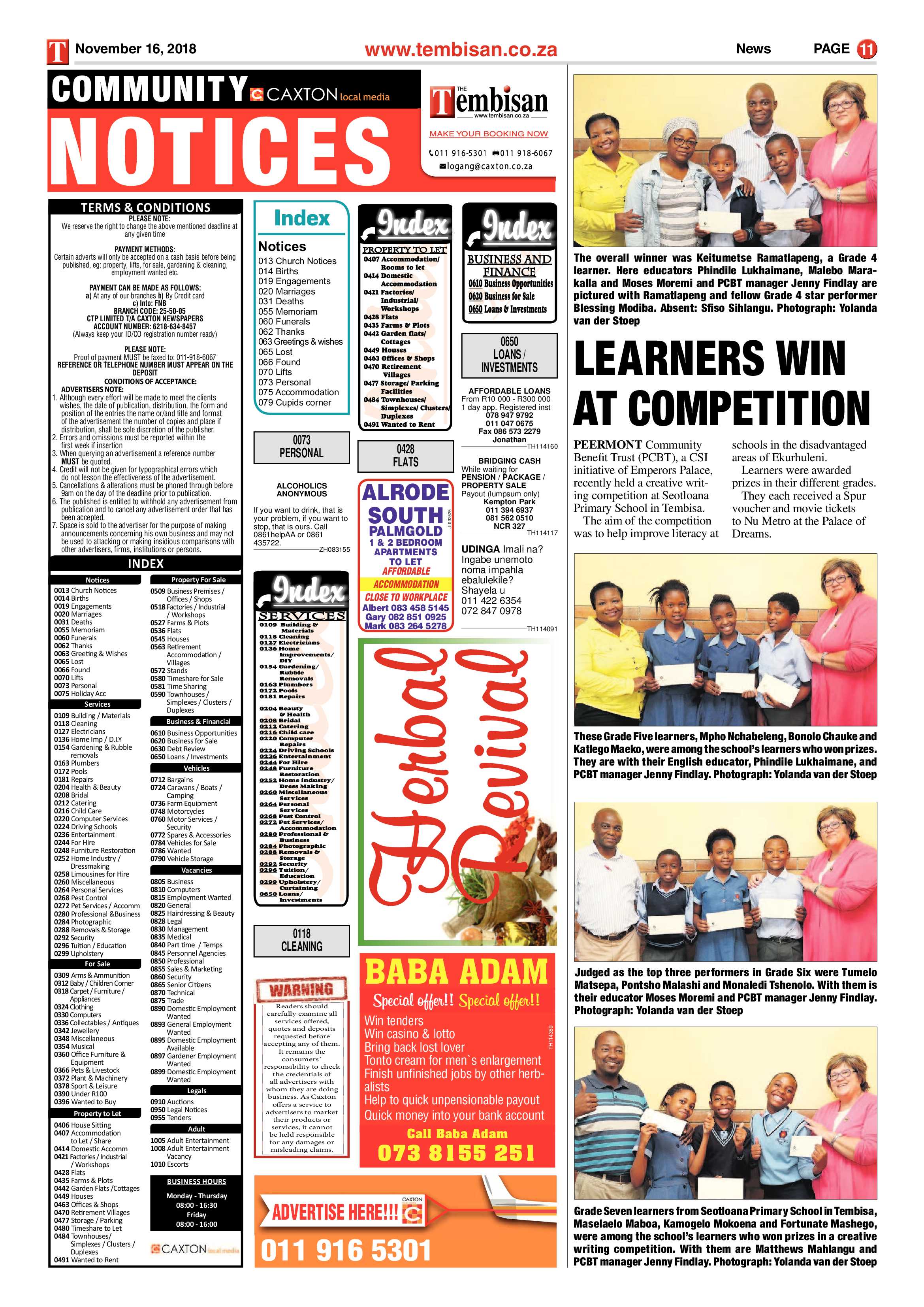 The Tembisan 19 November 2018 page 11