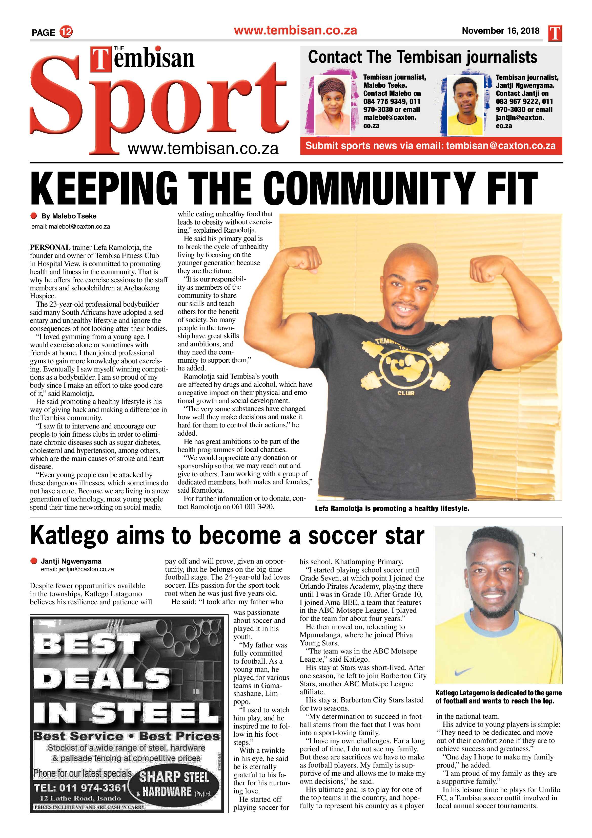 The Tembisan 19 November 2018 page 12