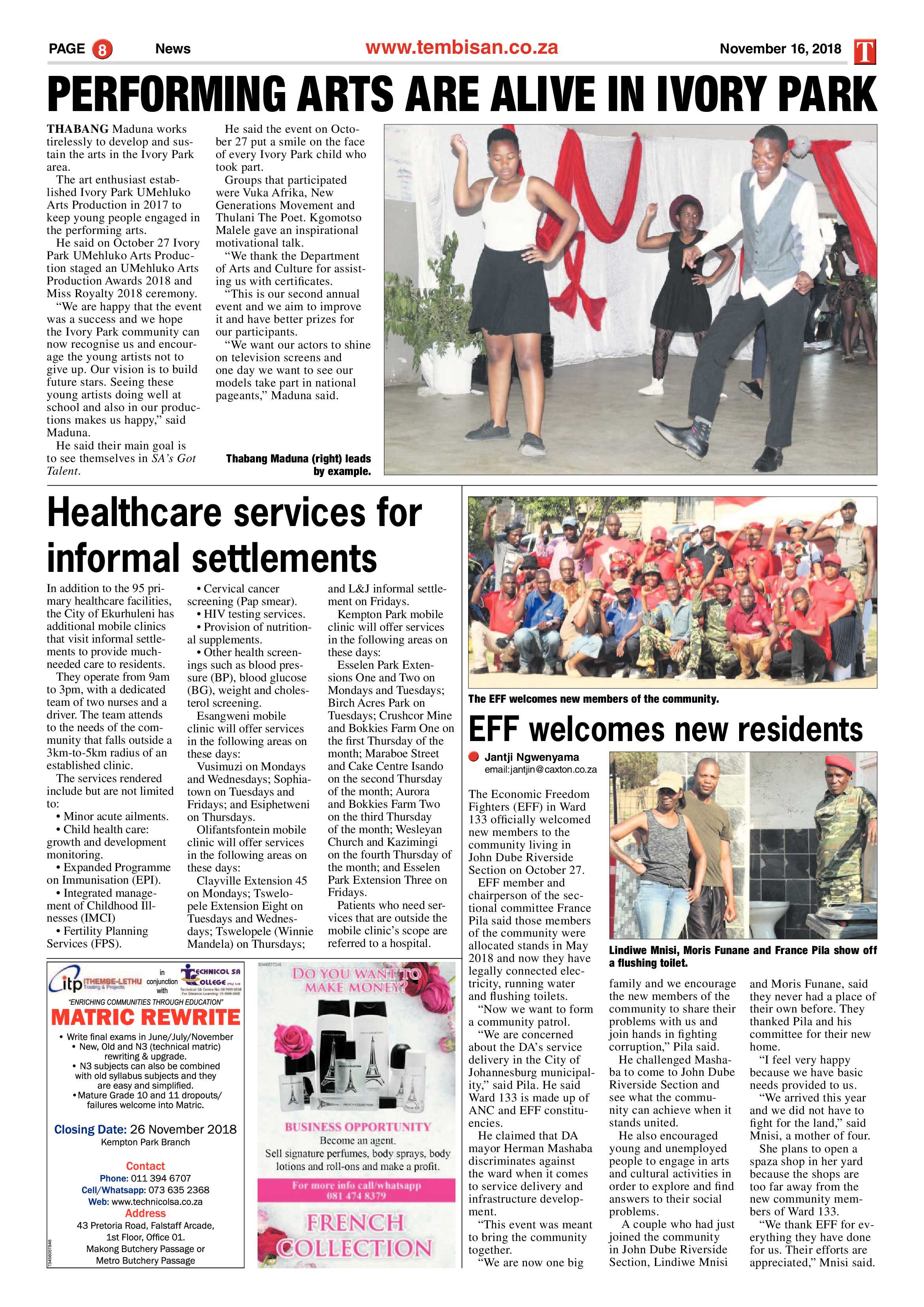 The Tembisan 19 November 2018 page 8