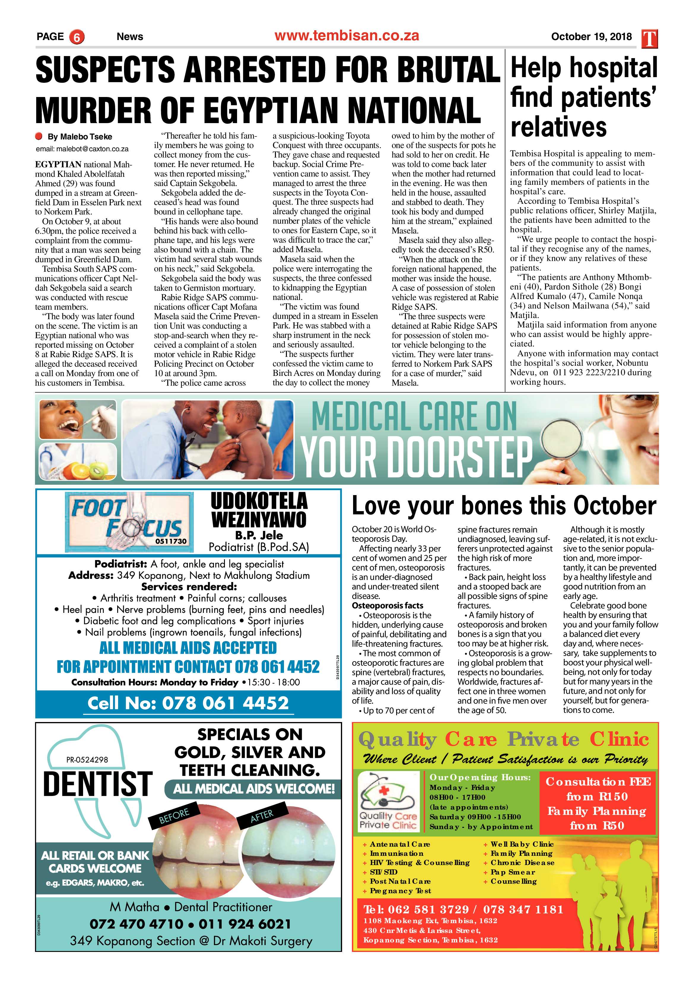 The Tembisan 19 October 2018 page 6