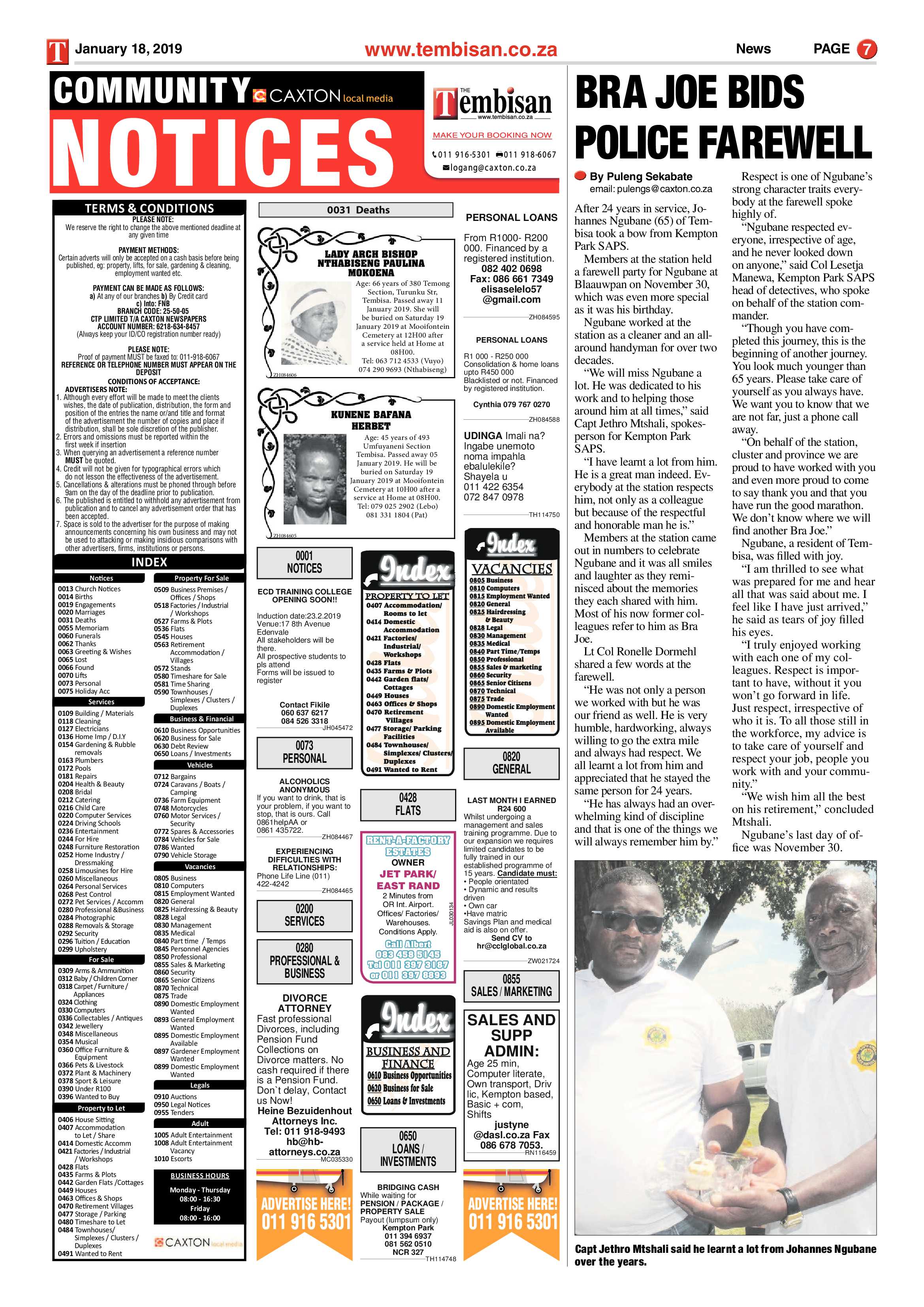 The Tembisan 21 January 2019 page 7