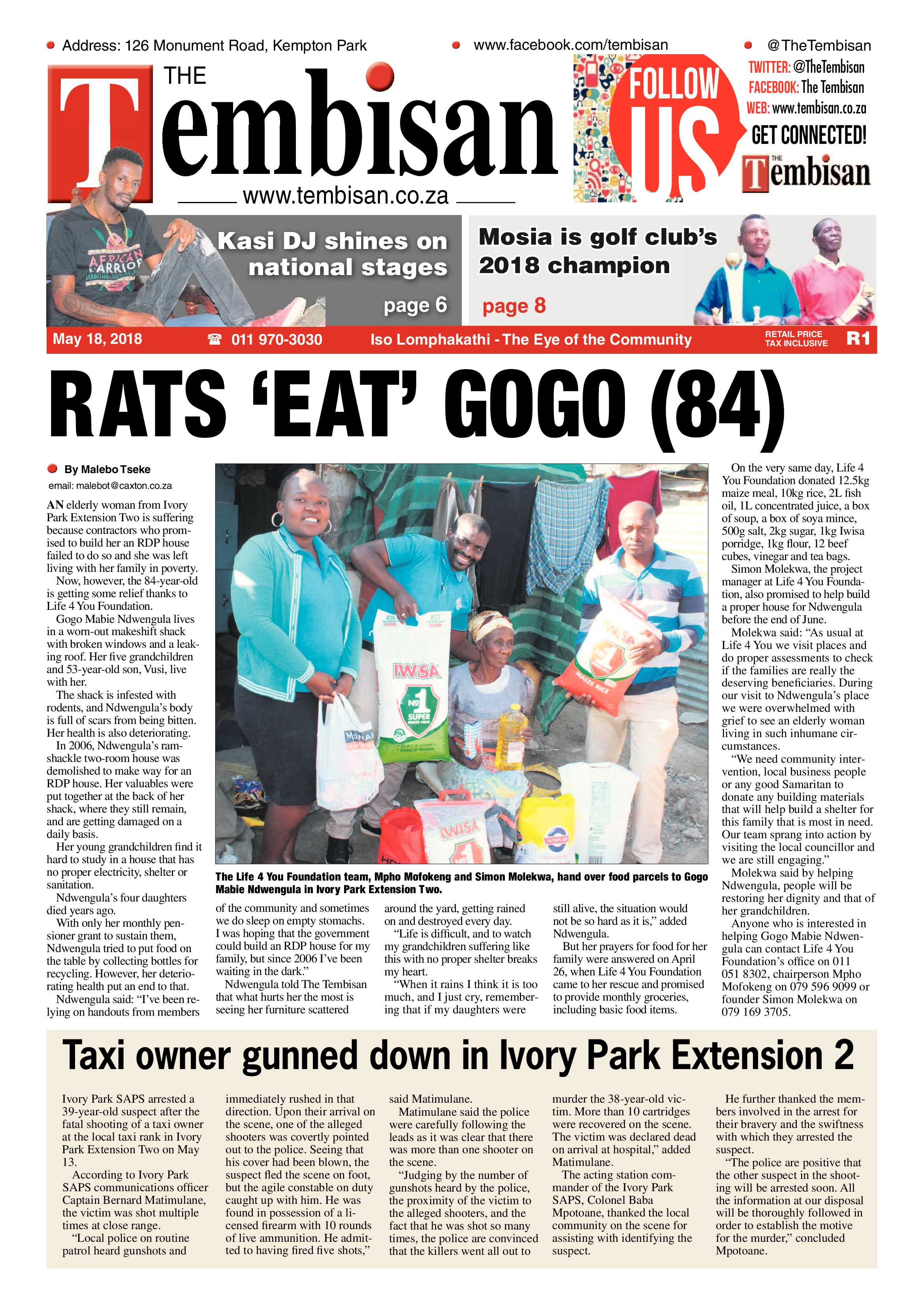 The Tembisan 21 May 2018 page 1