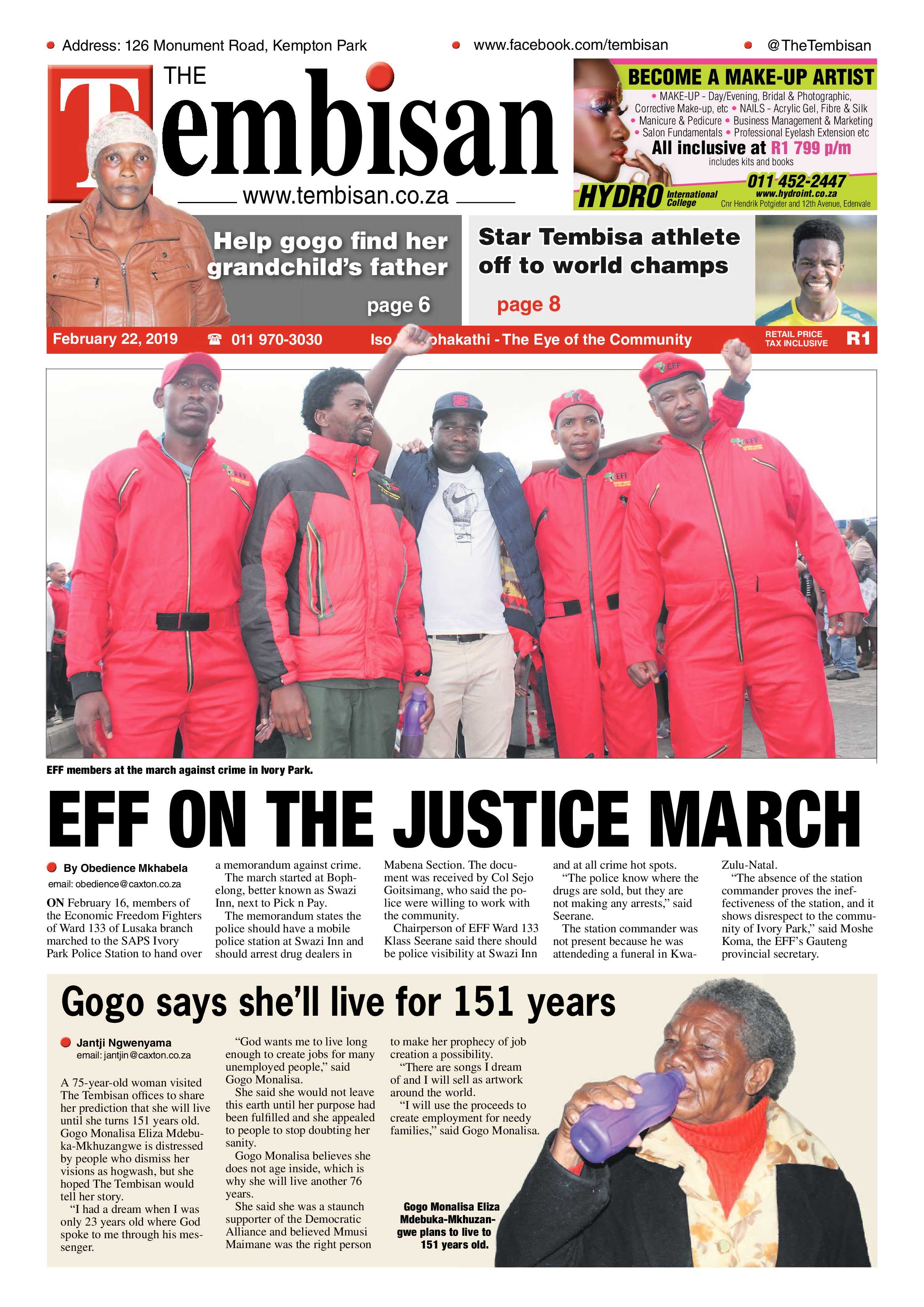 The Tembisan 22 February 2019 page 1
