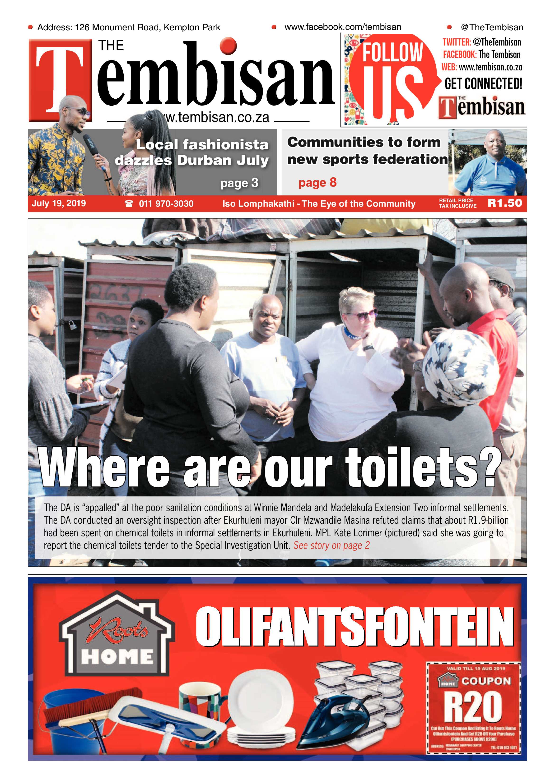 The Tembisan 22 July 2019 page 1