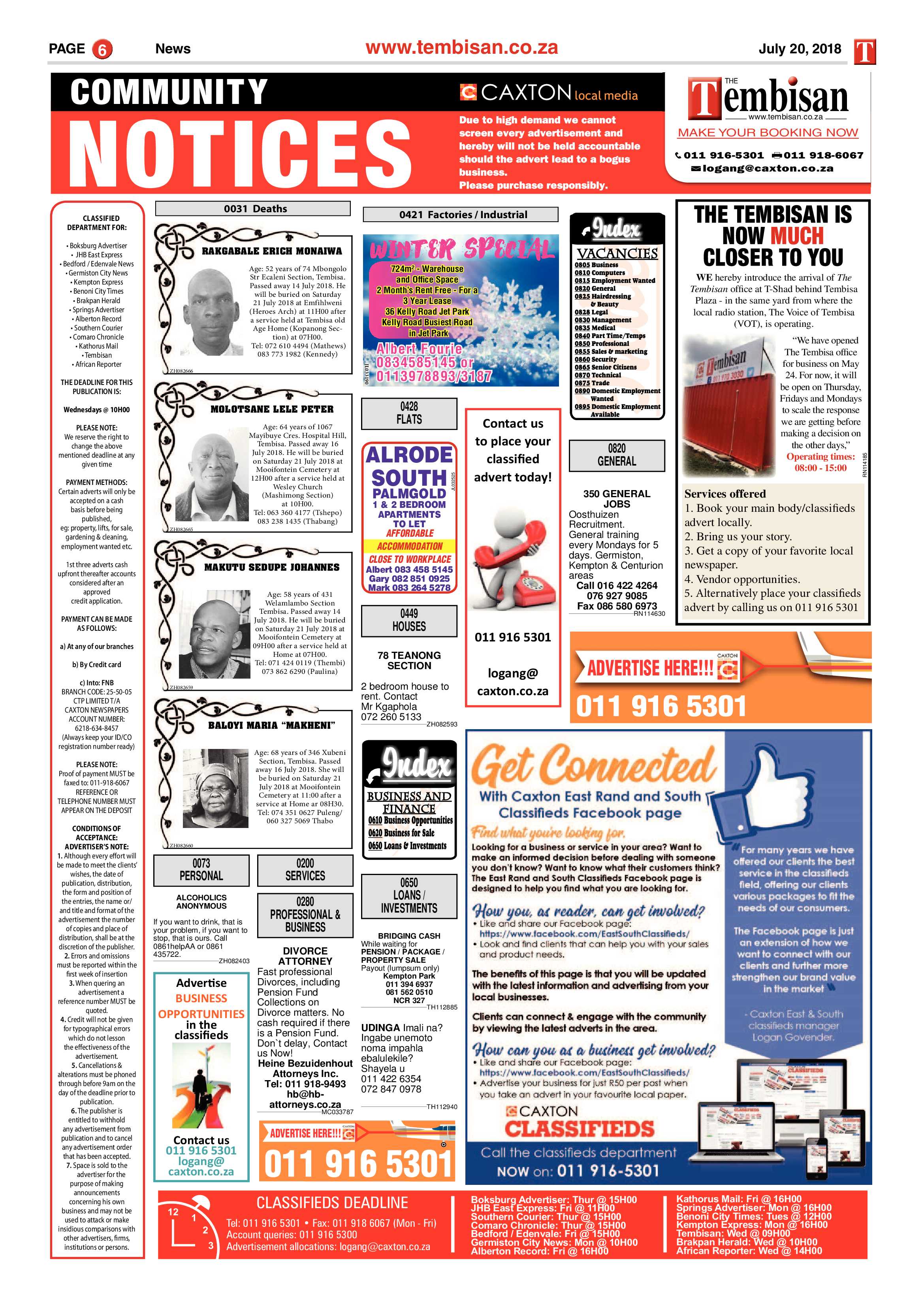 The Tembisan 23 July 2018 page 6