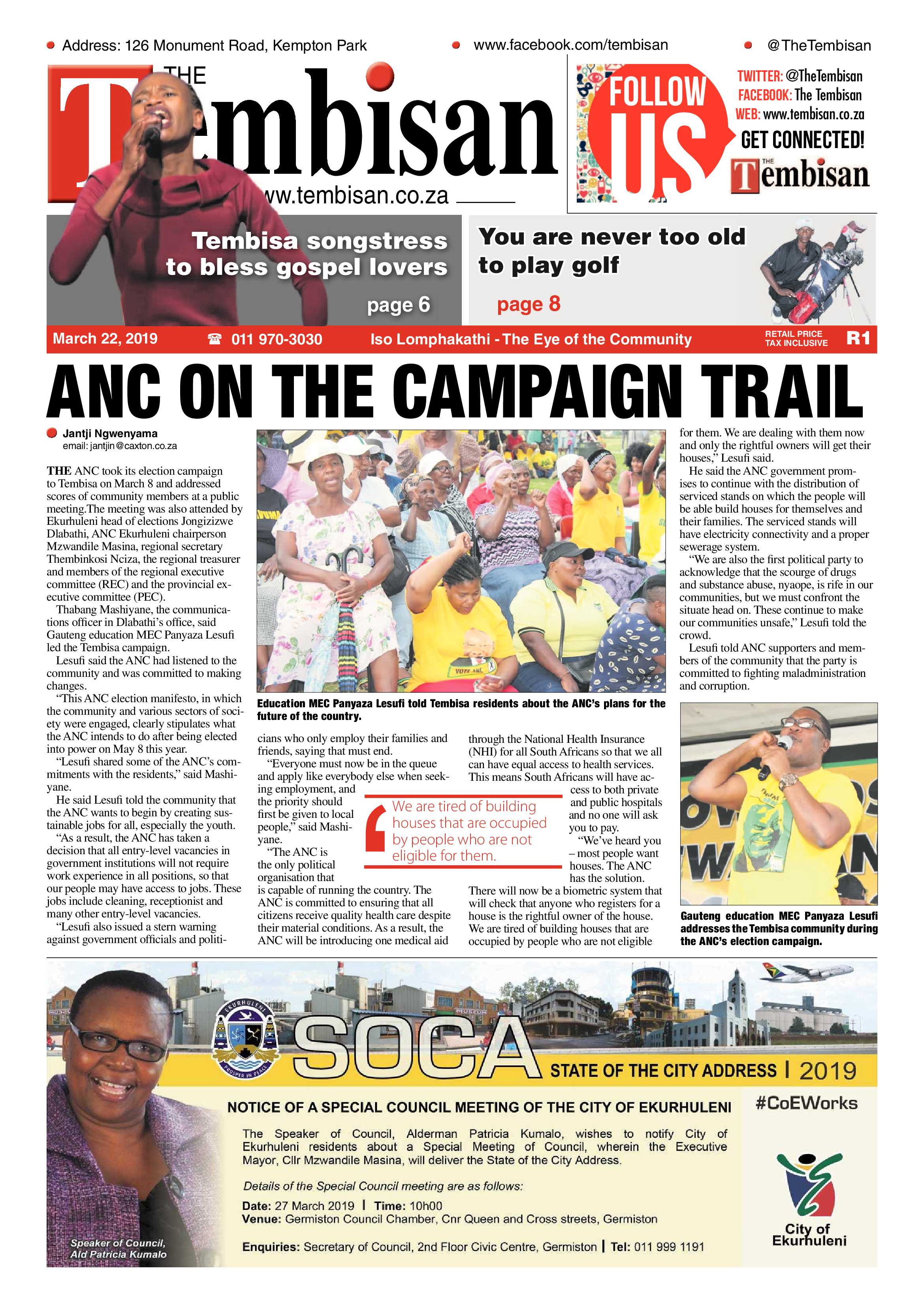 The Tembisan 25 March 2019 page 1