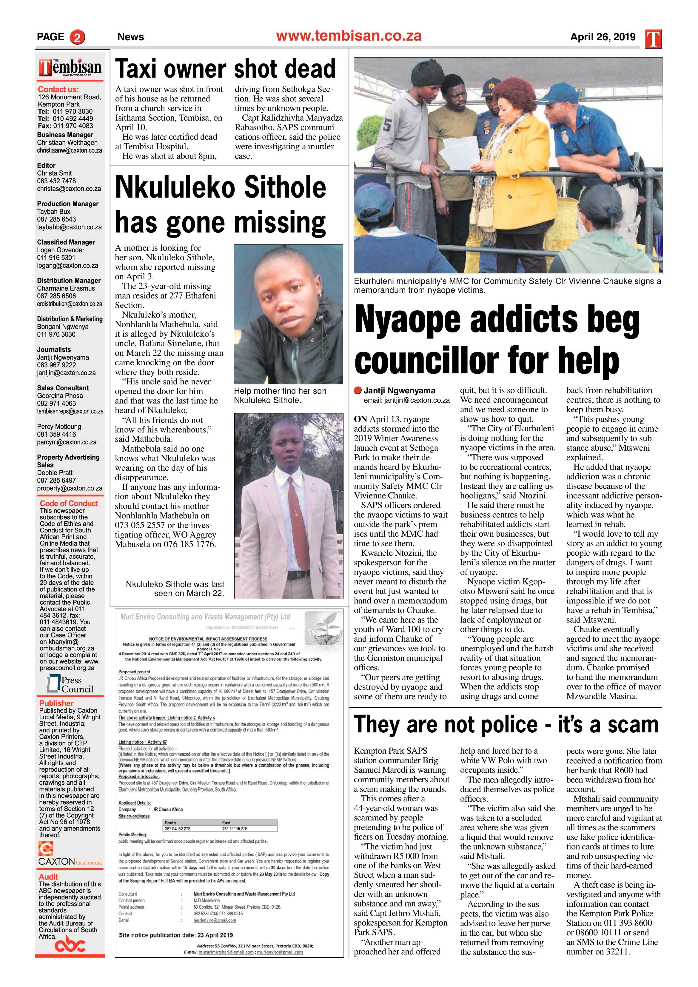 The Tembisan 29 April 2019 page 2