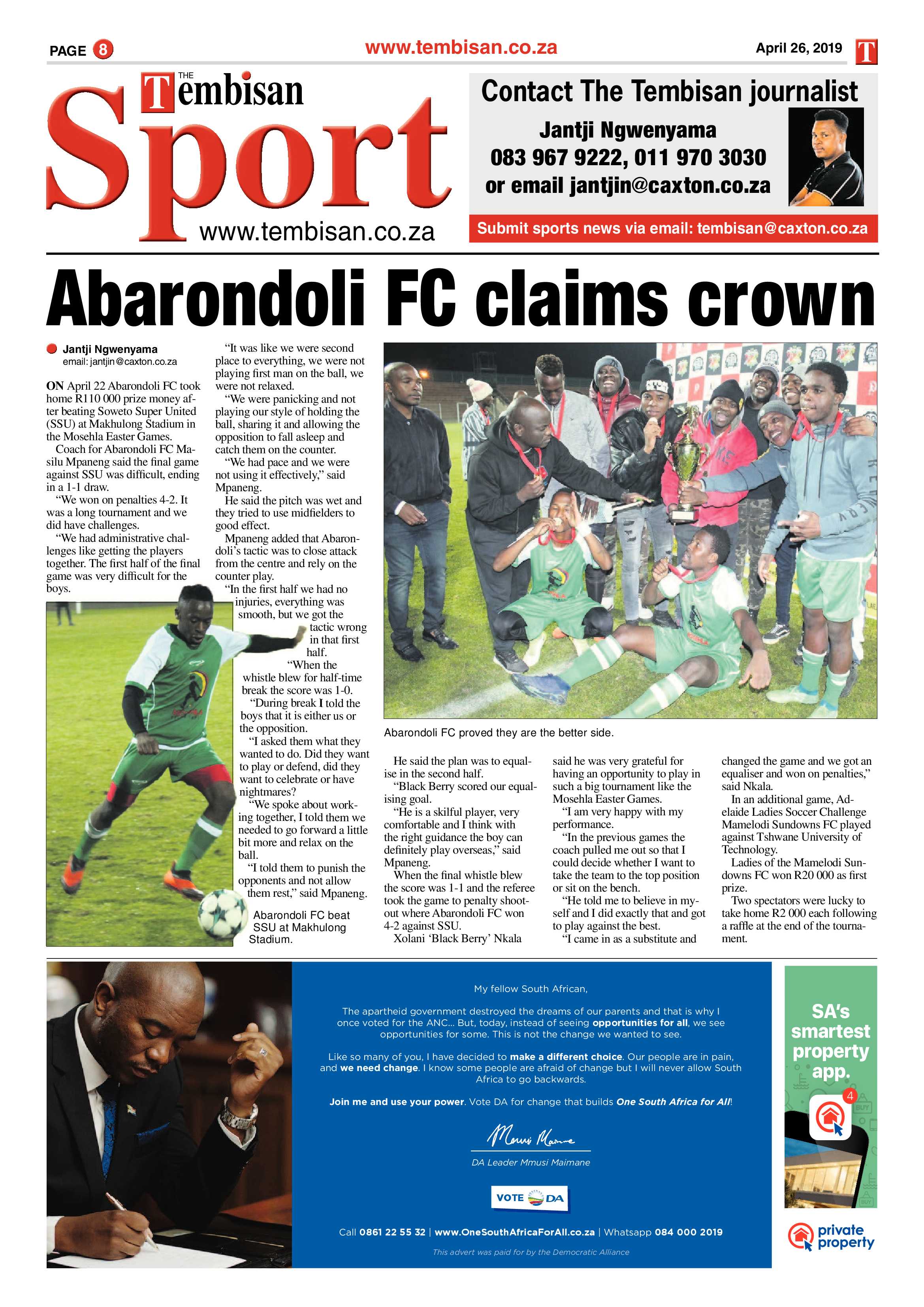 The Tembisan 29 April 2019 page 8