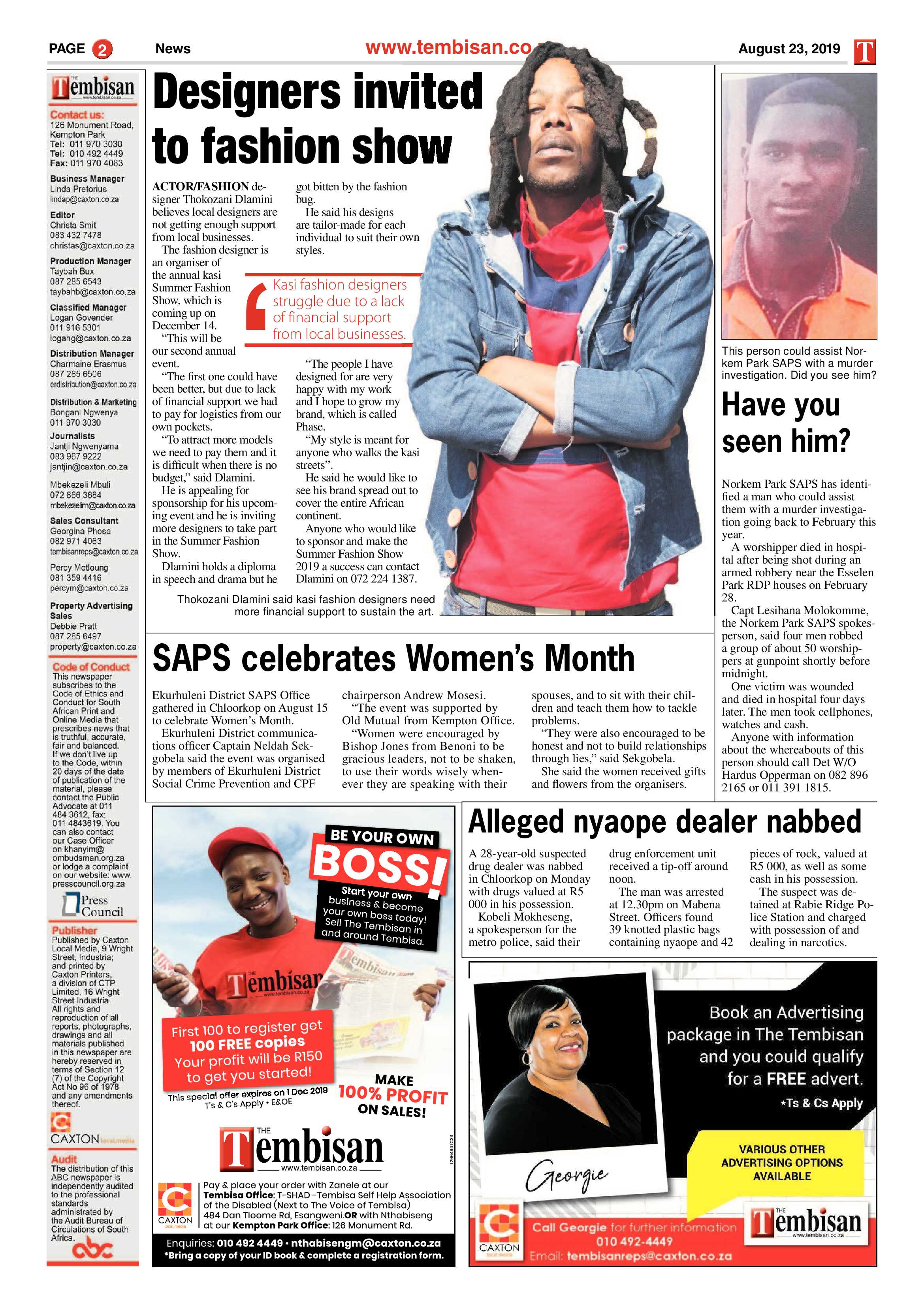 The Tembisan 26 August 2019 page 2