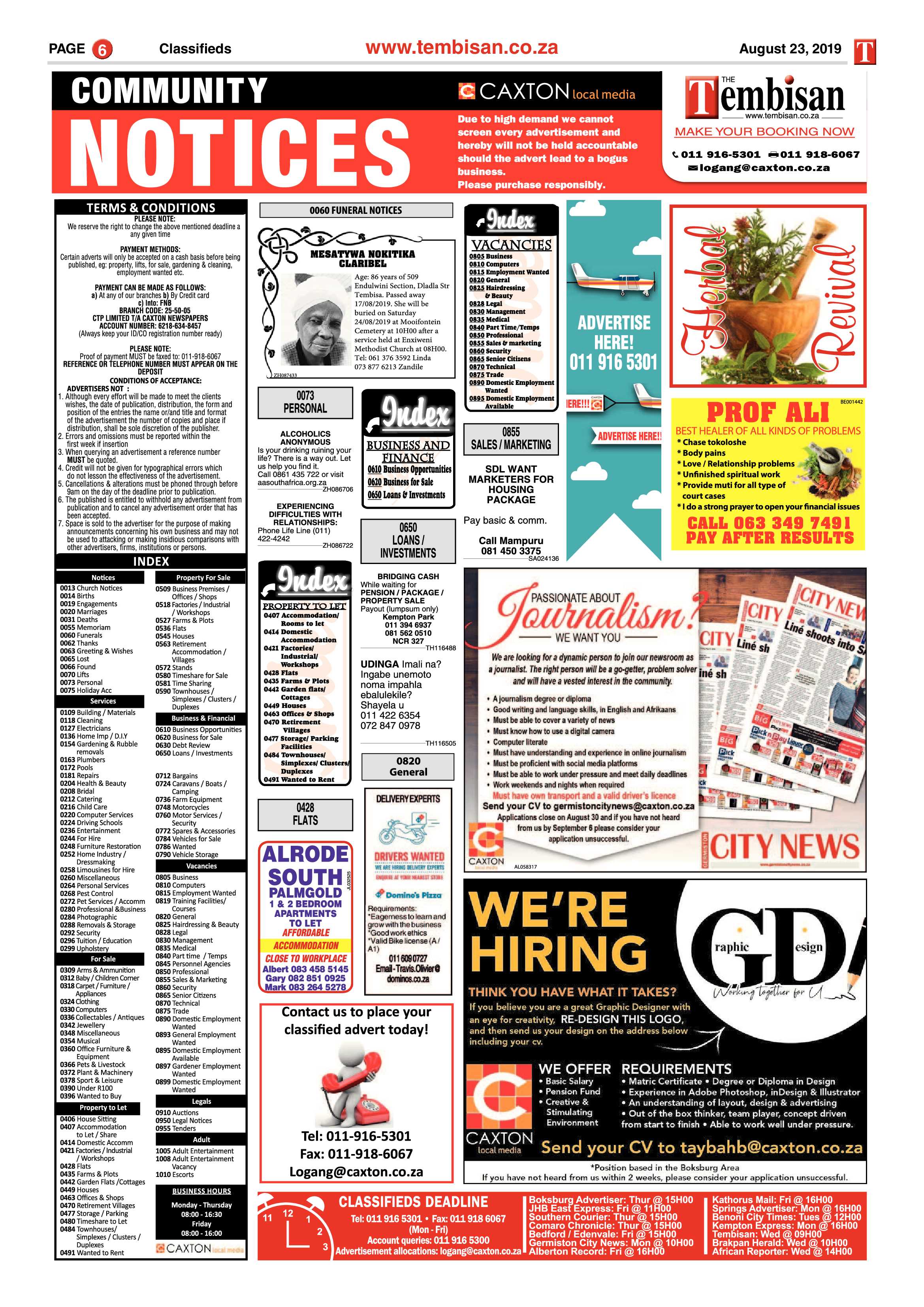 The Tembisan 26 August 2019 page 6
