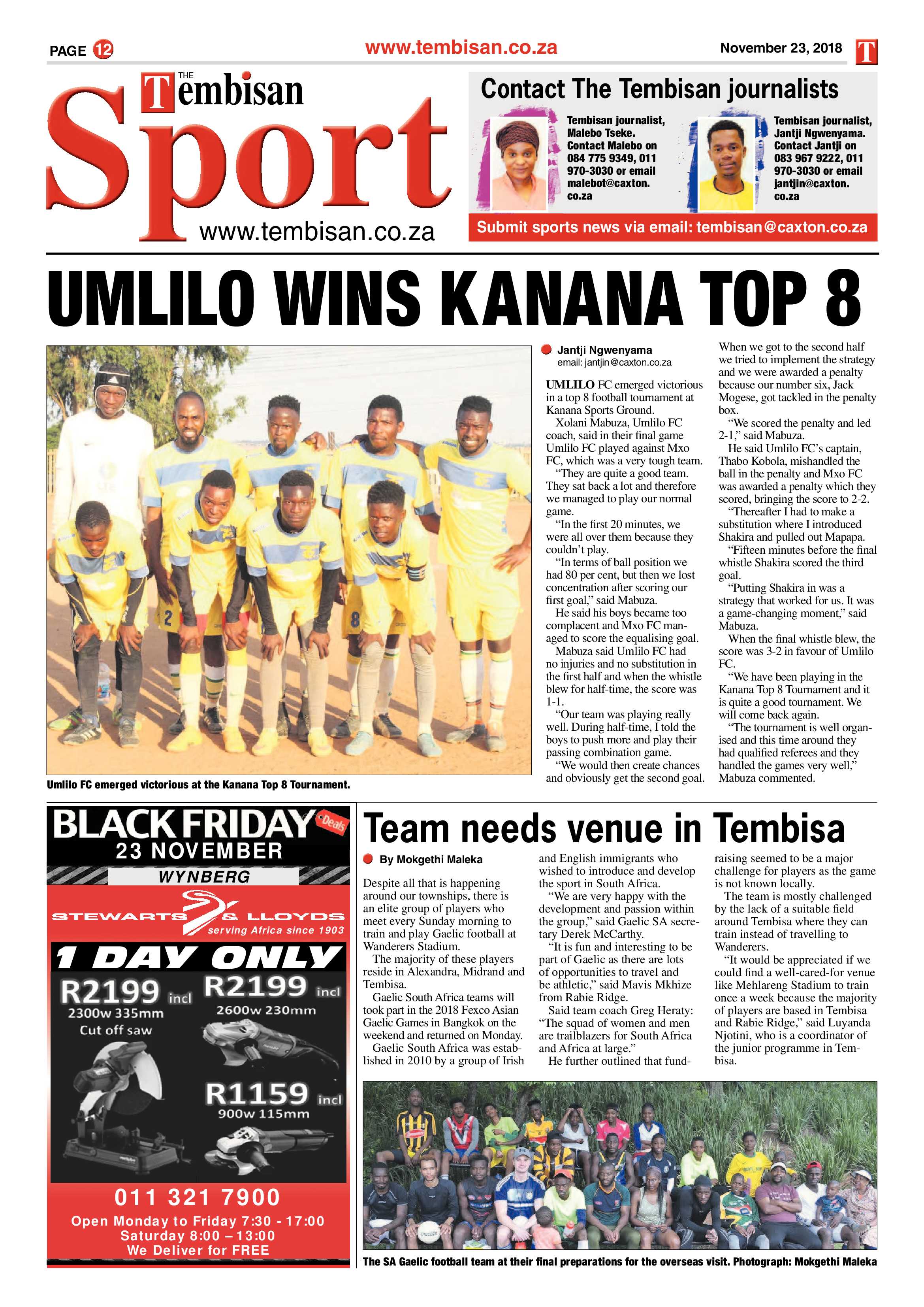 The Tembisan 26 November 2018 page 12