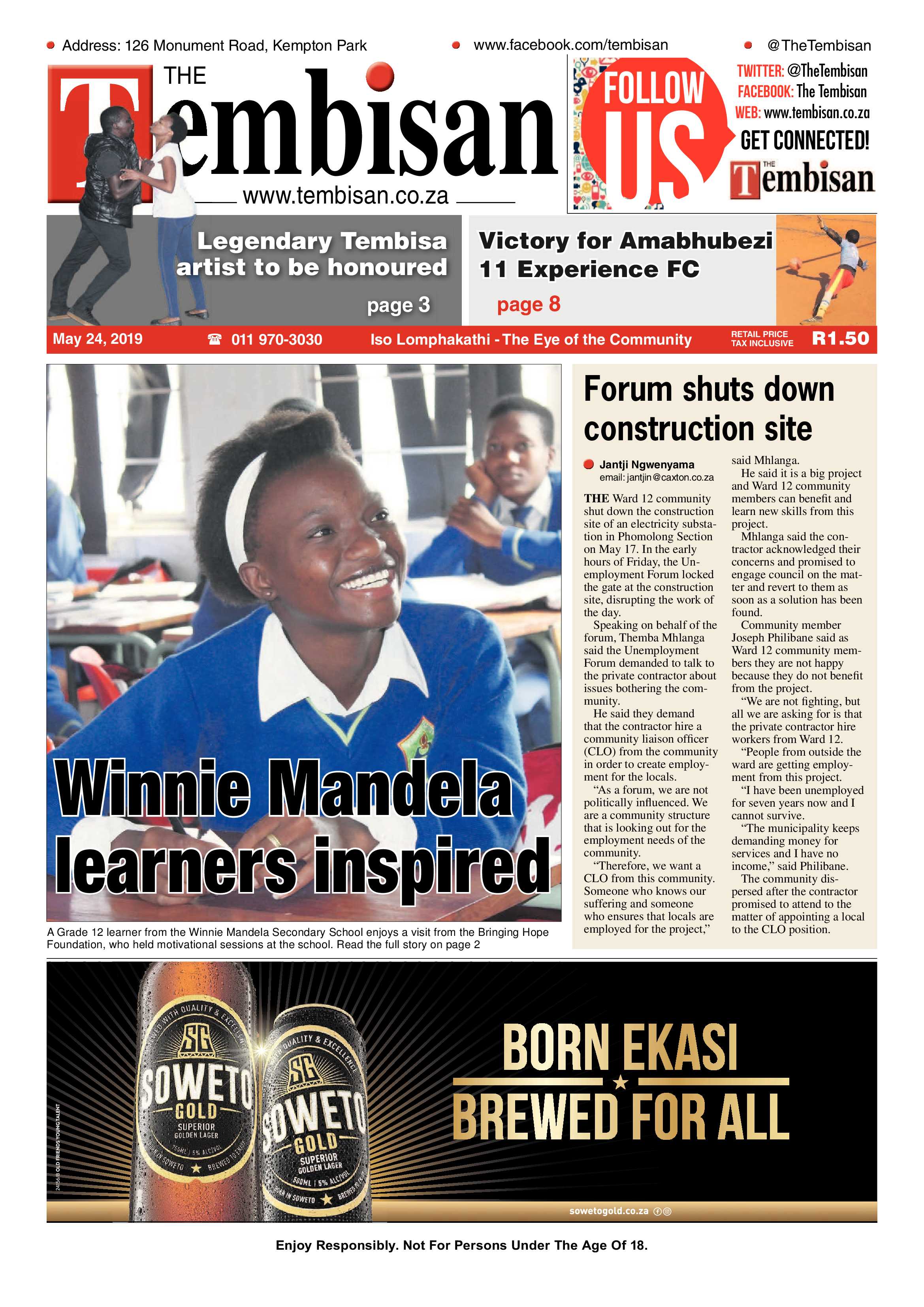 The Tembisan 27 May 2019 page 1