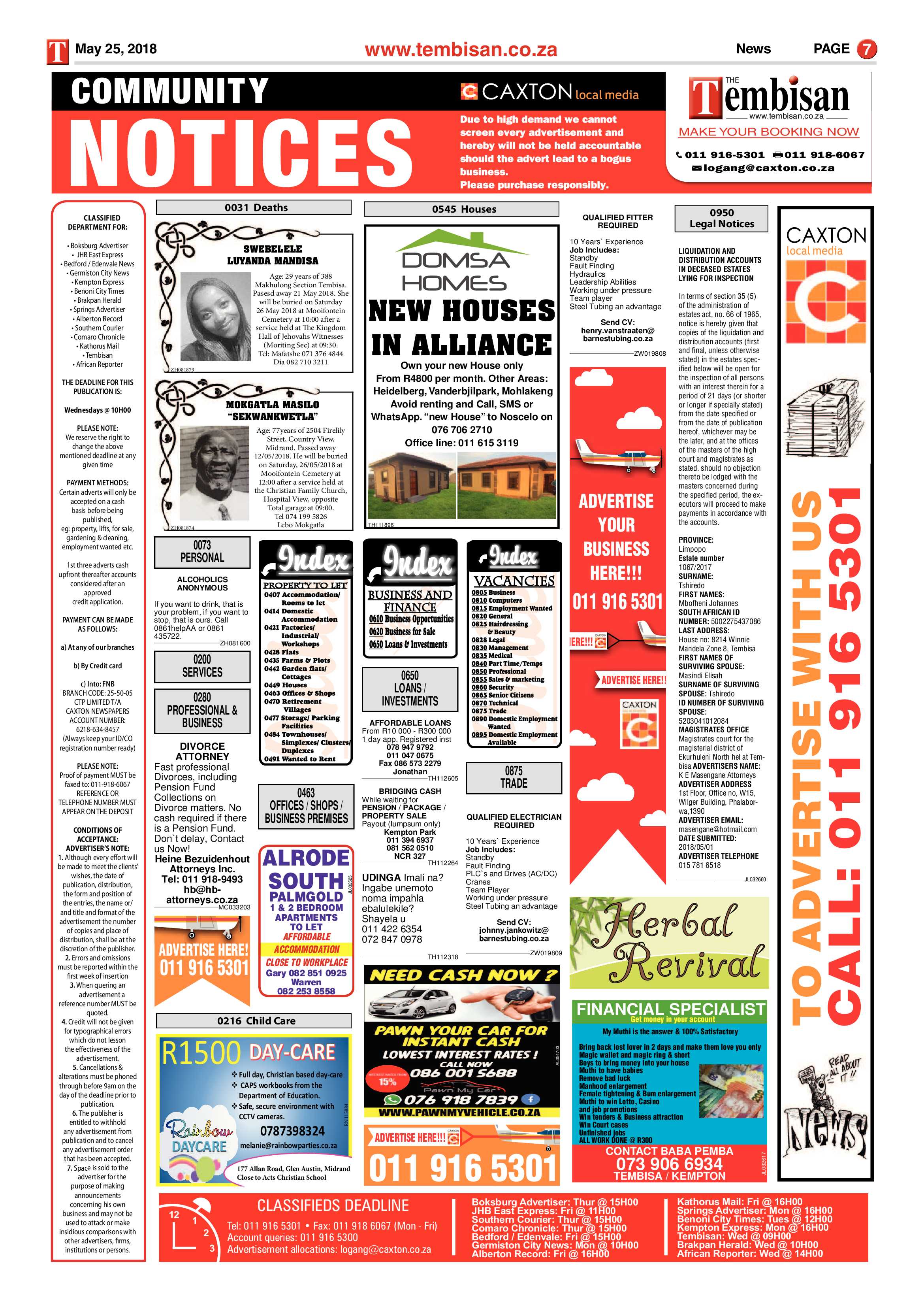 The Tembisan 28 May 2018 page 7