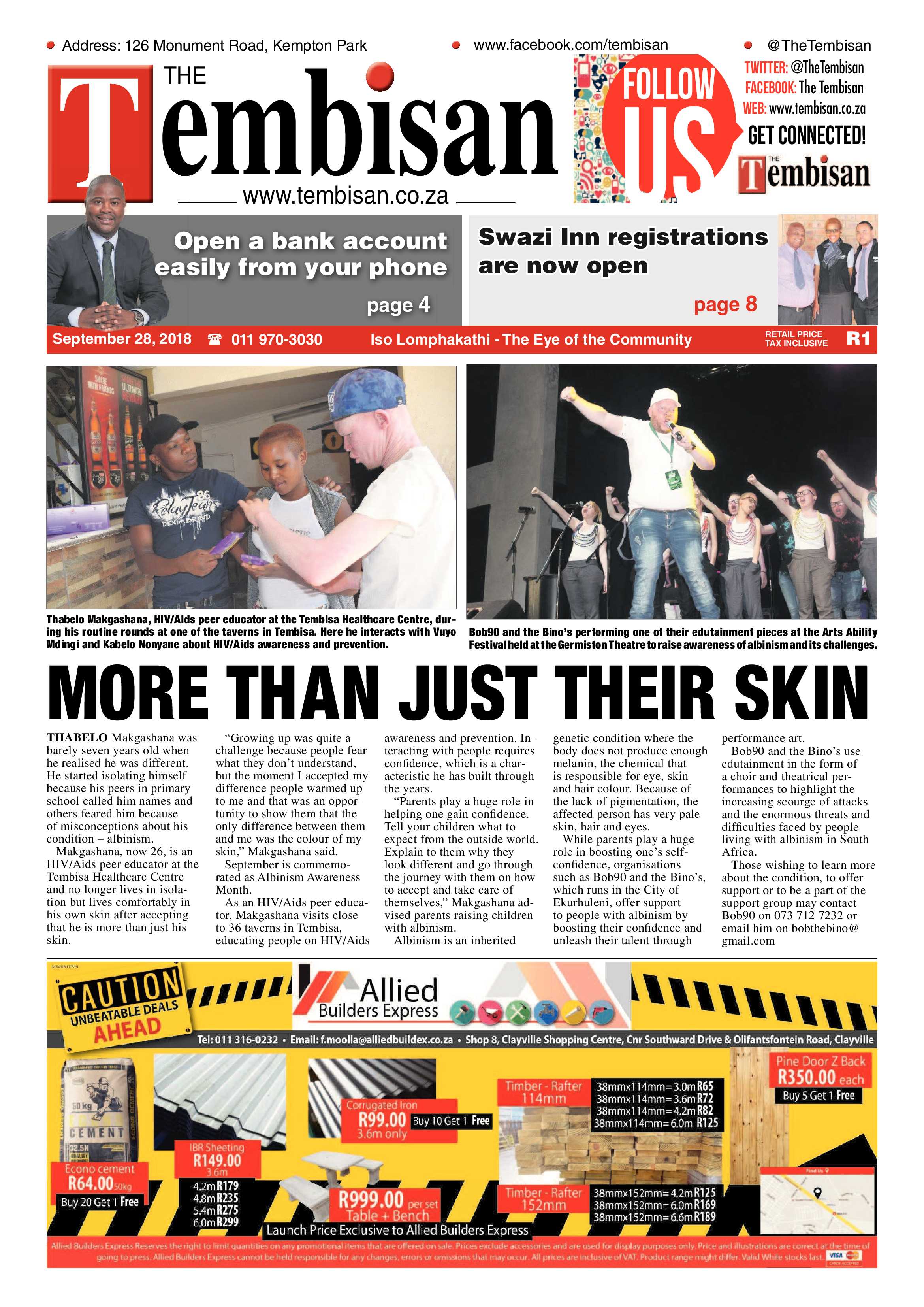 The Tembisan 28 September 2018 page 1