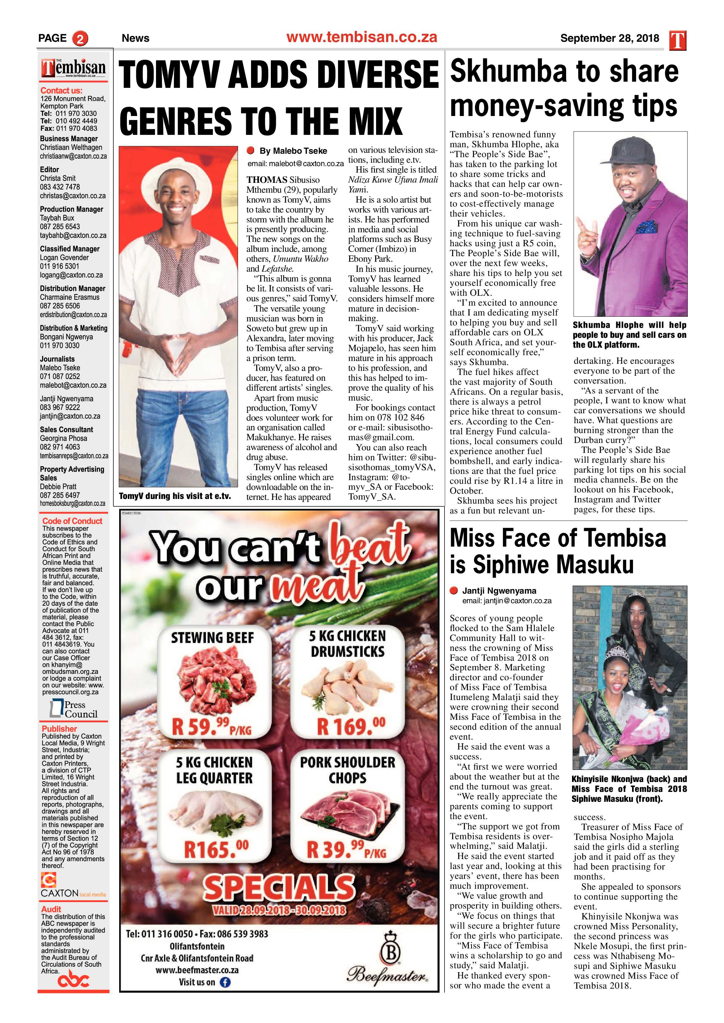 The Tembisan 28 September 2018 page 2