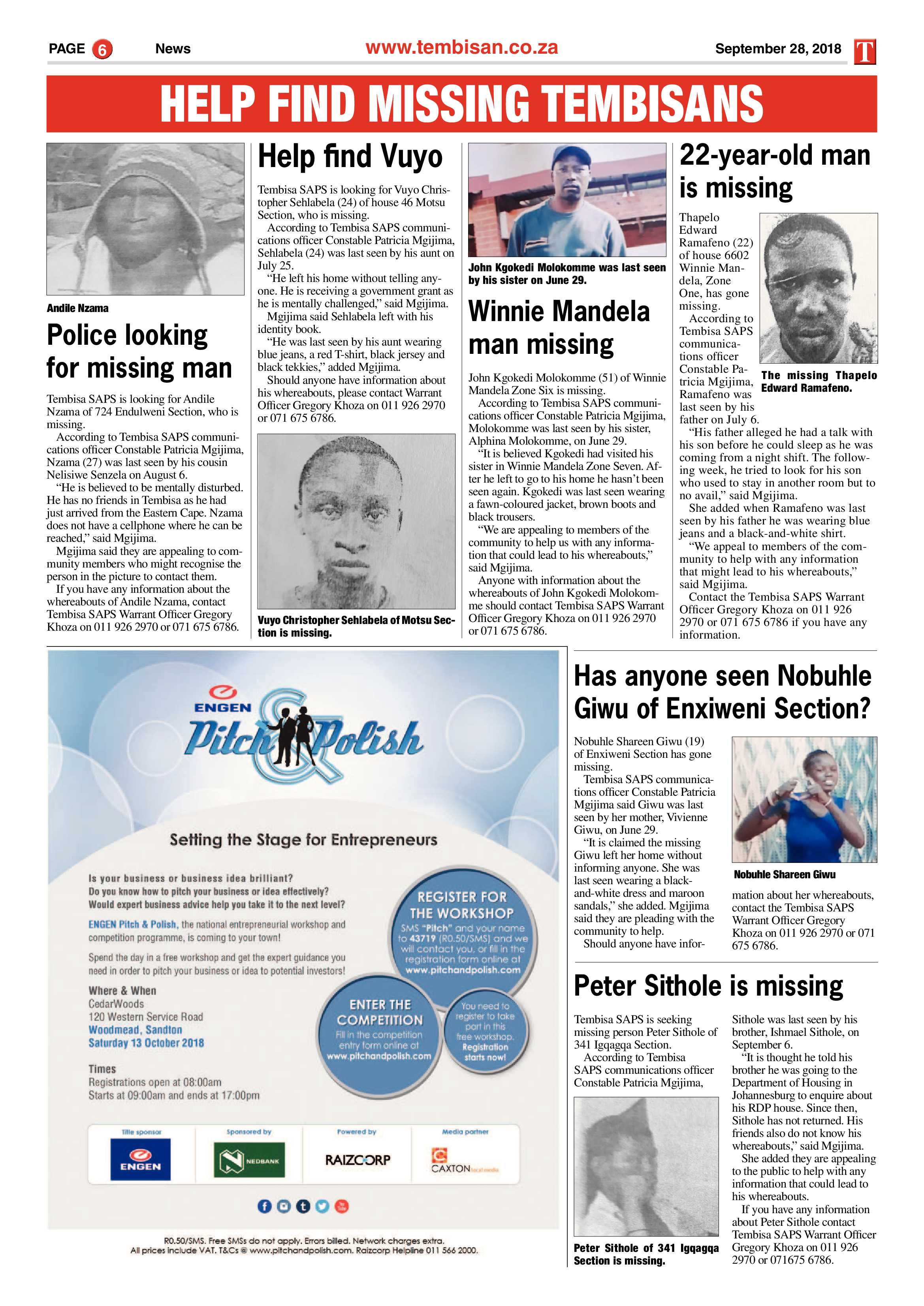 The Tembisan 28 September 2018 page 6