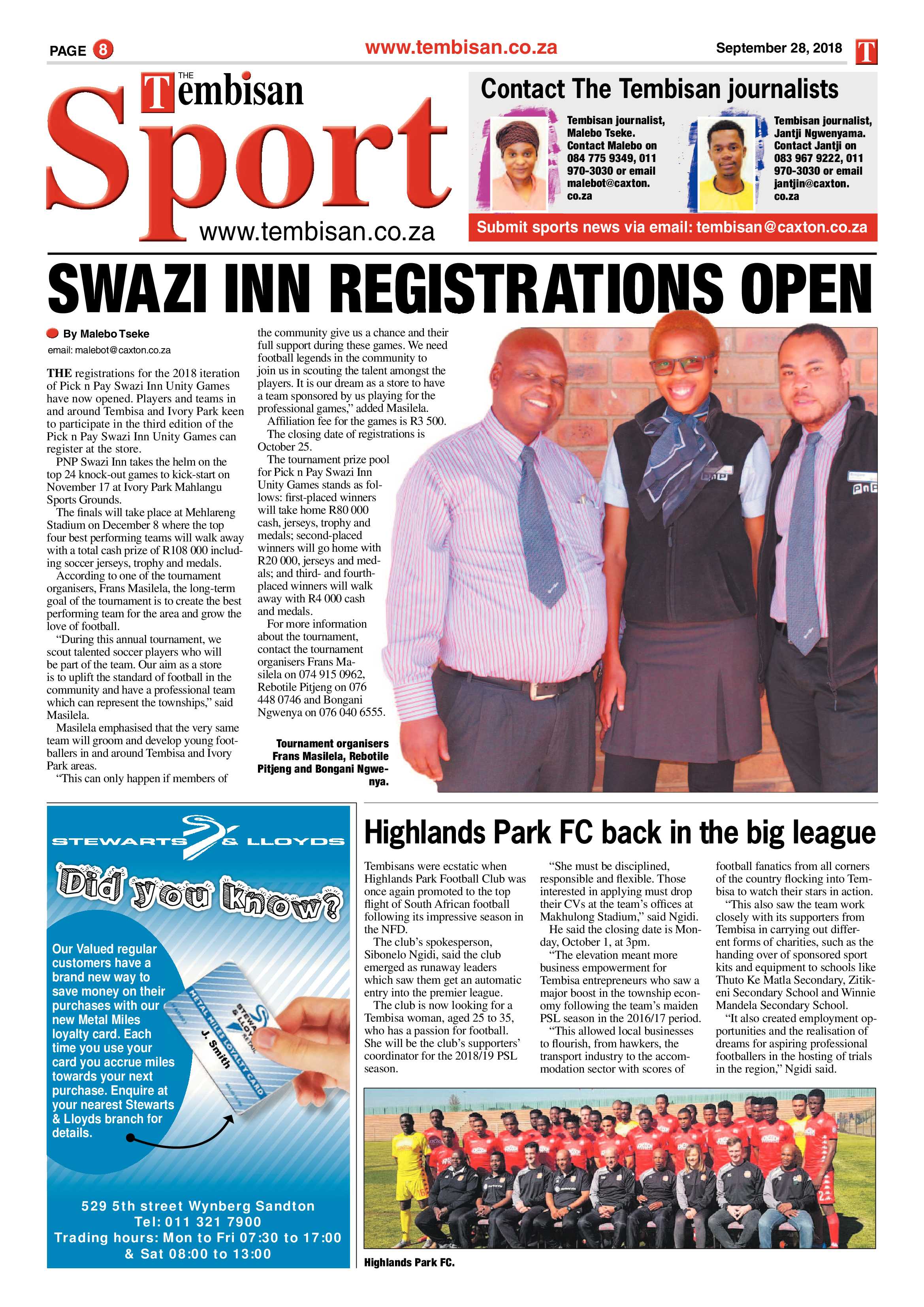 The Tembisan 28 September 2018 page 8