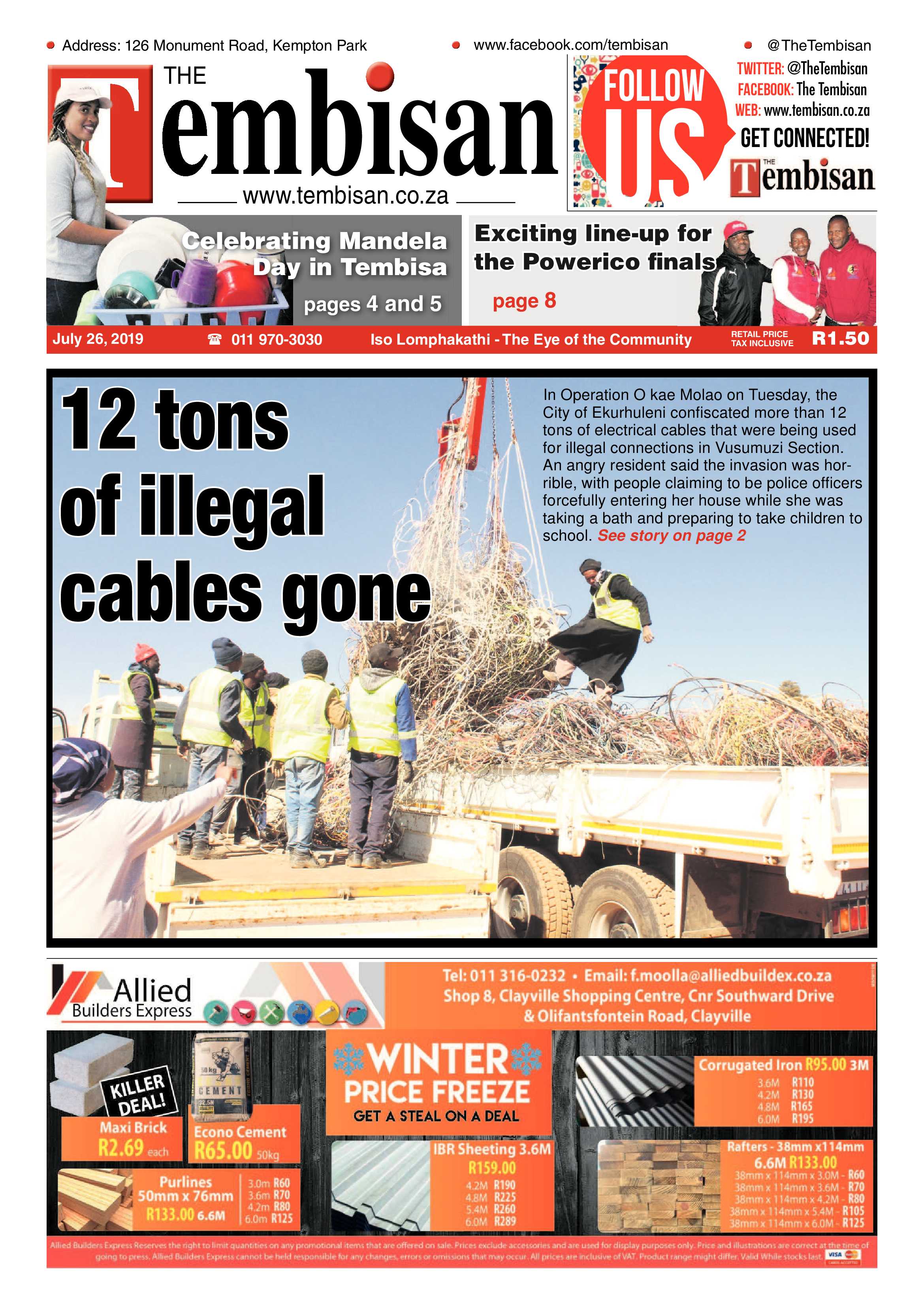 The Tembisan 29 July 2019 page 1