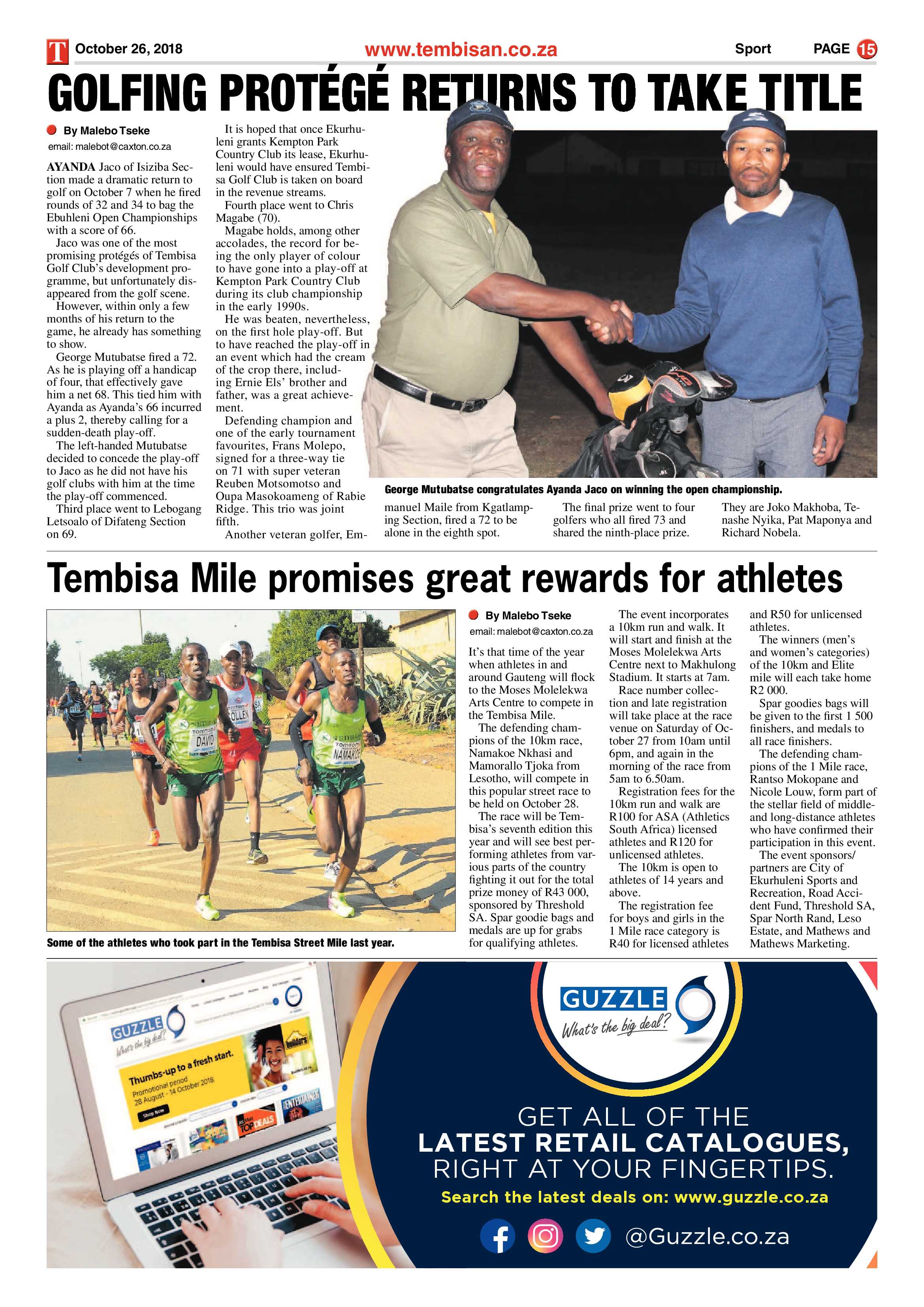 The Tembisan 29 October 2018 page 15