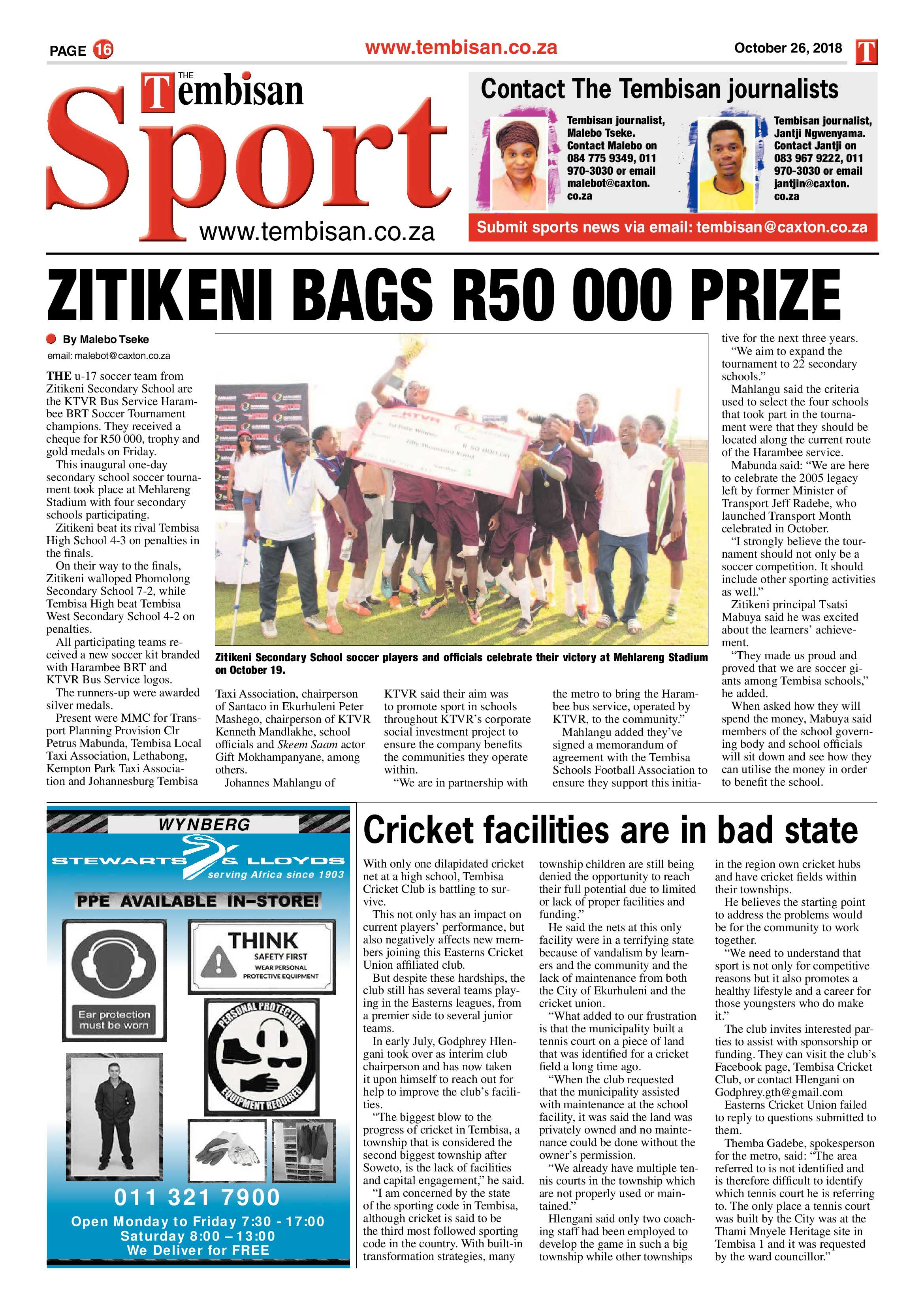 The Tembisan 29 October 2018 page 16