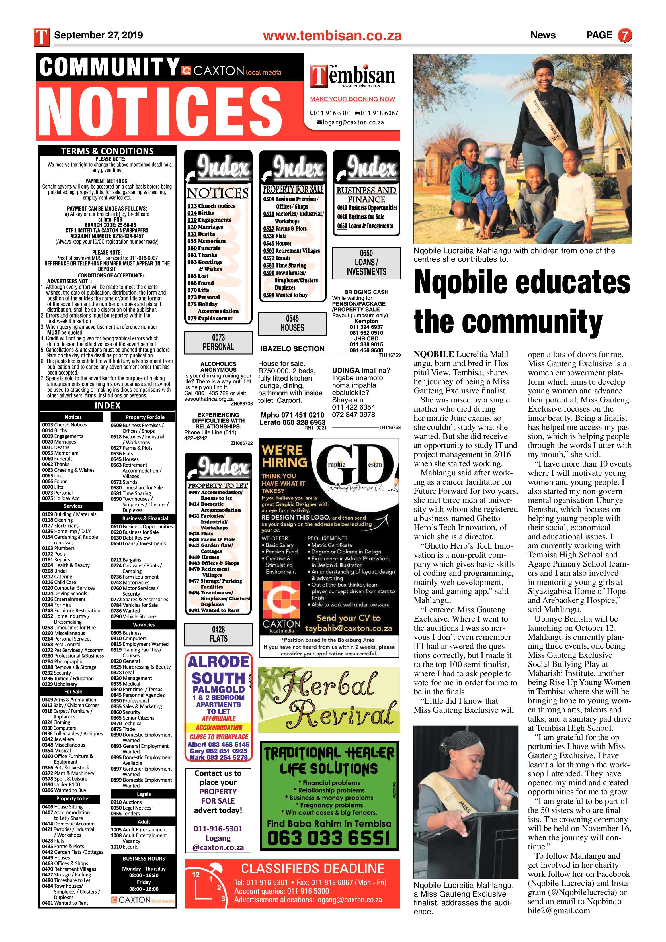 The Tembisan 30 September 2019 page 7