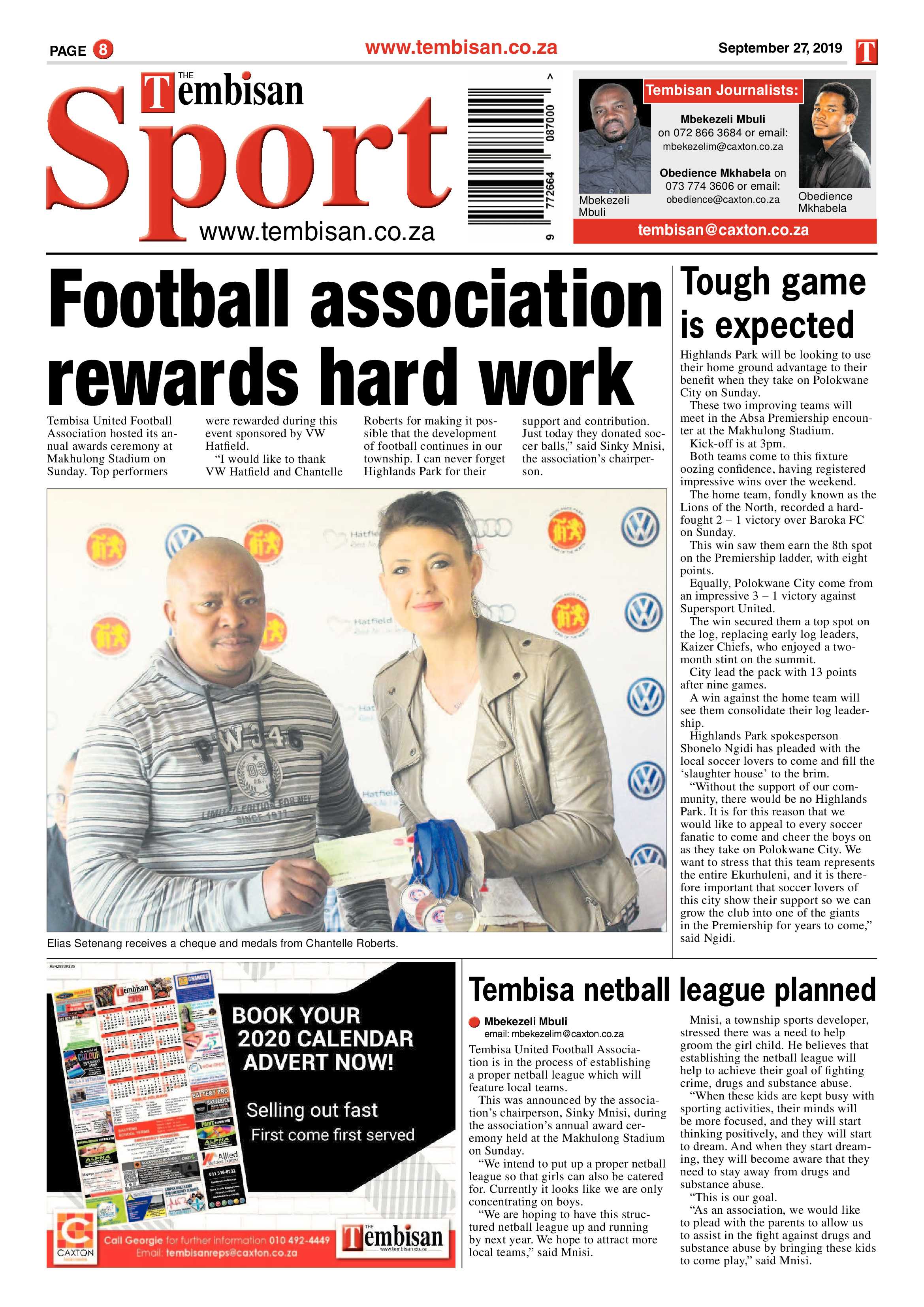 The Tembisan 30 September 2019 page 8