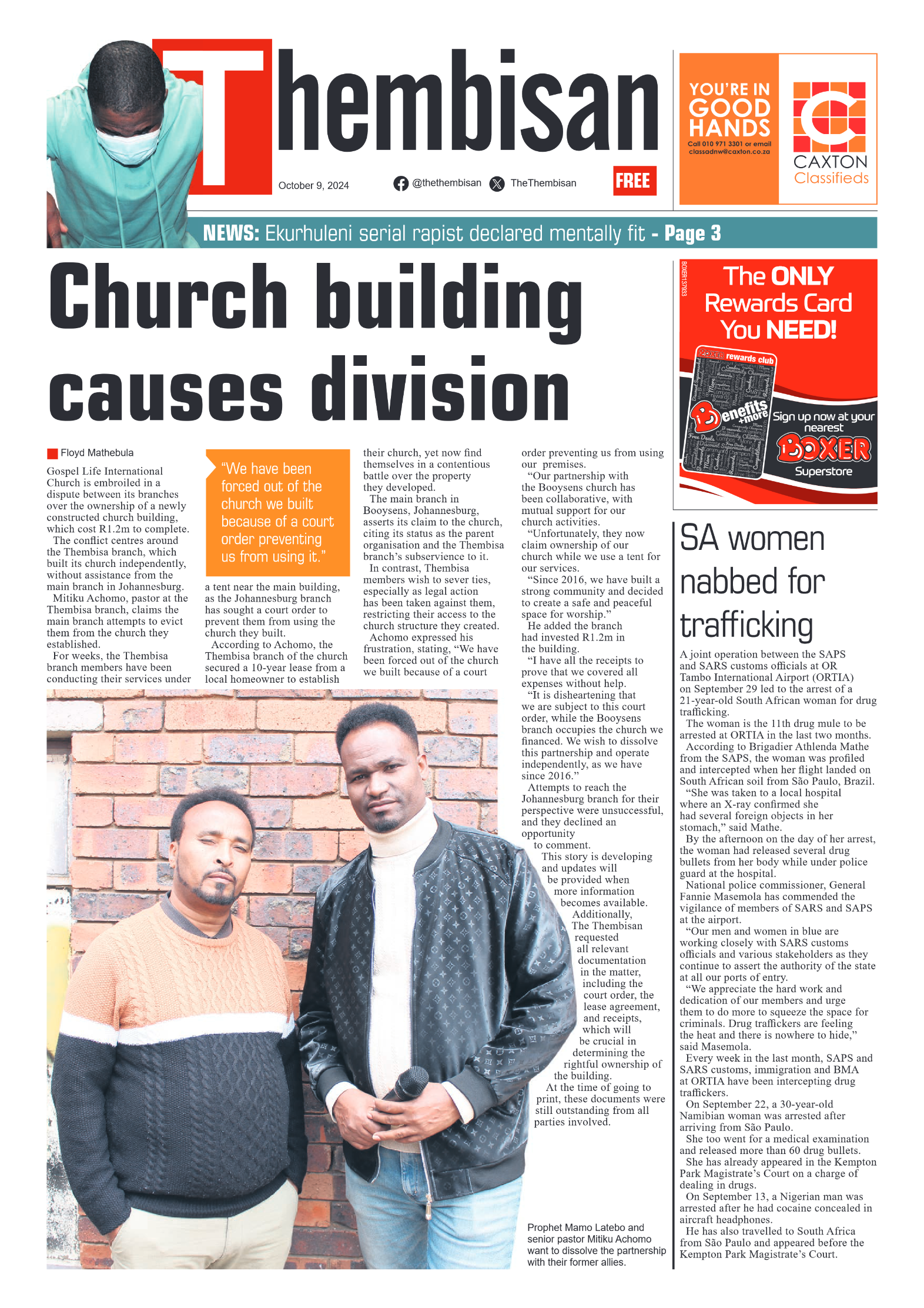 The Tembisan 9 October 2024 page 1