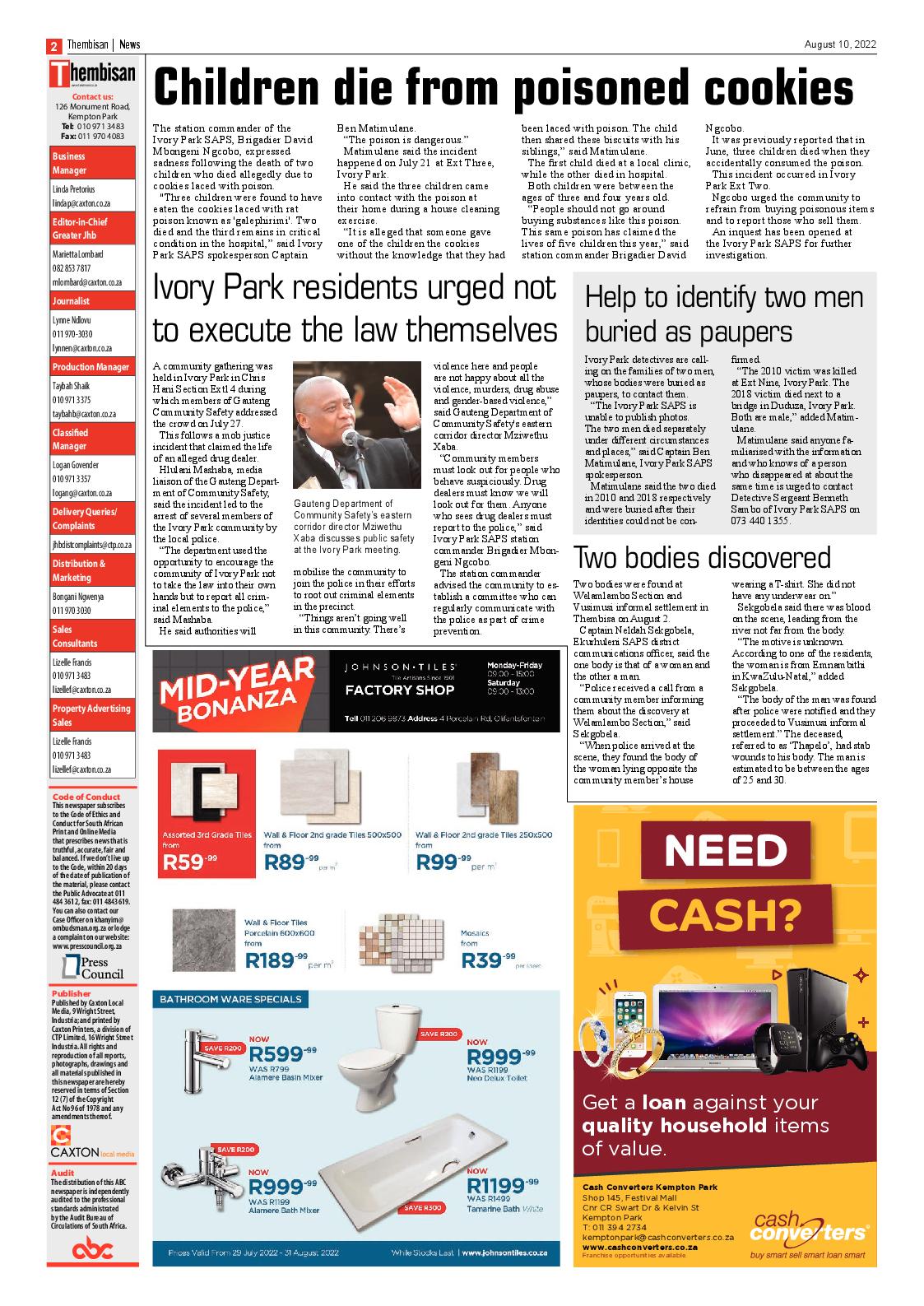 The Thembisan 10 Aug 2022 page 2