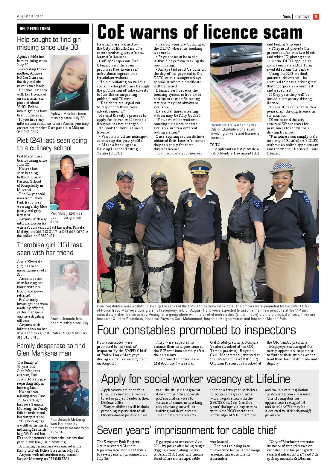 The Thembisan 10 Aug 2022 page 5