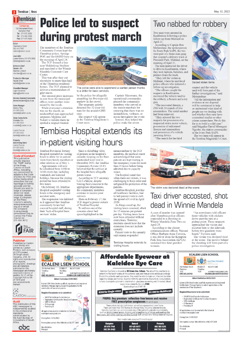 The Thembisan 10 May 2023 page 2