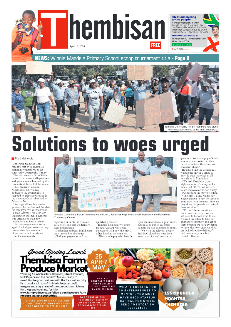 The Thembisan 12 April 2024 page 1
