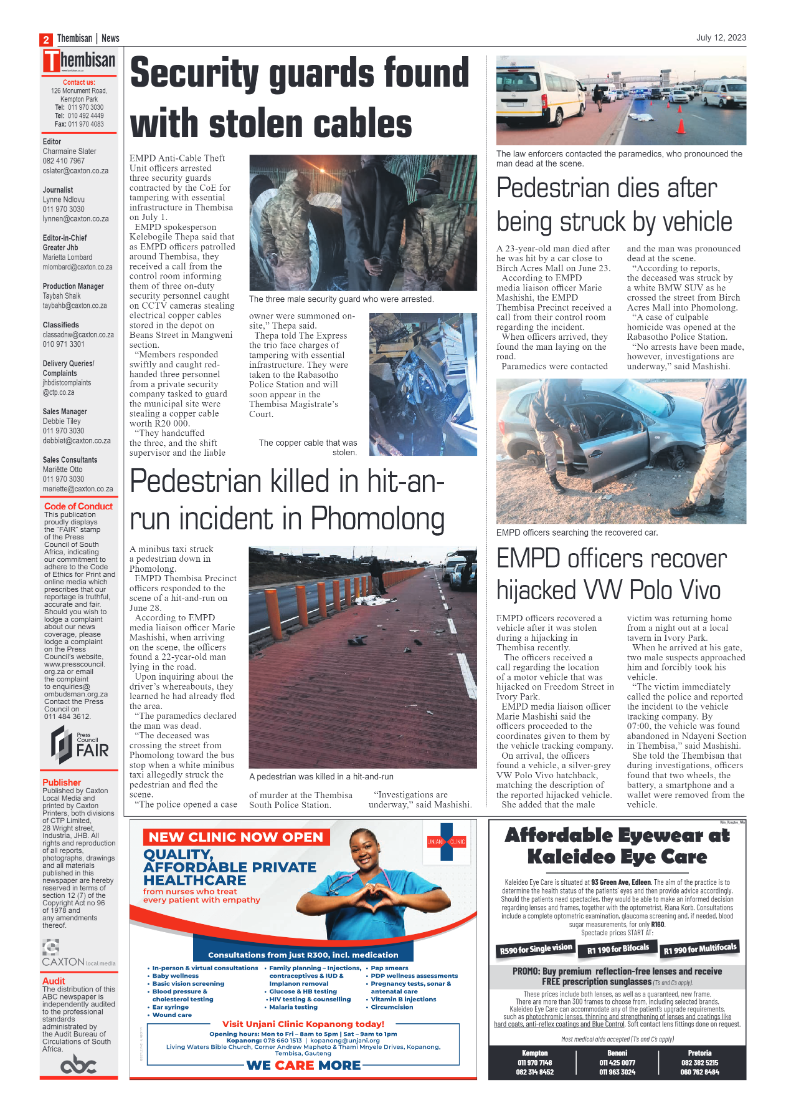 The Thembisan 12 July 2023 page 2
