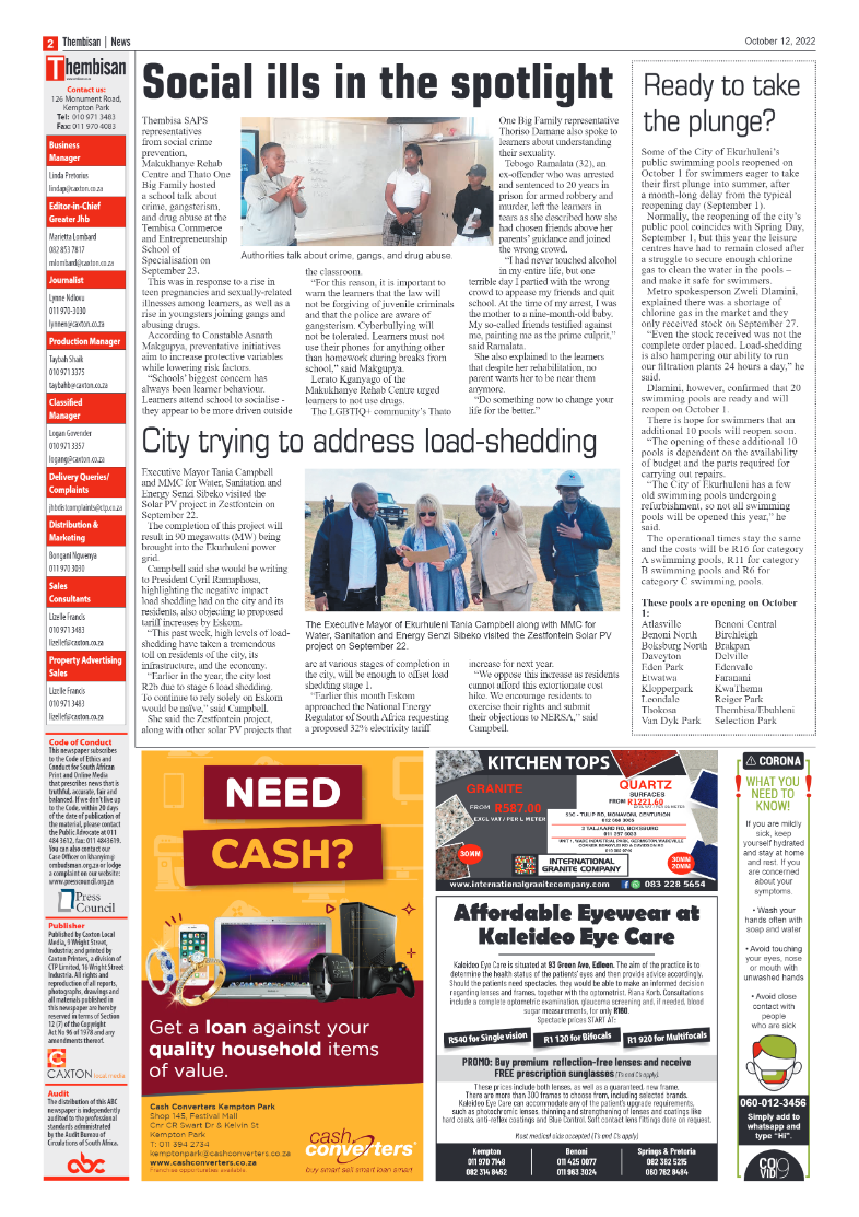 The Thembisan 12 Oct 2022 page 2