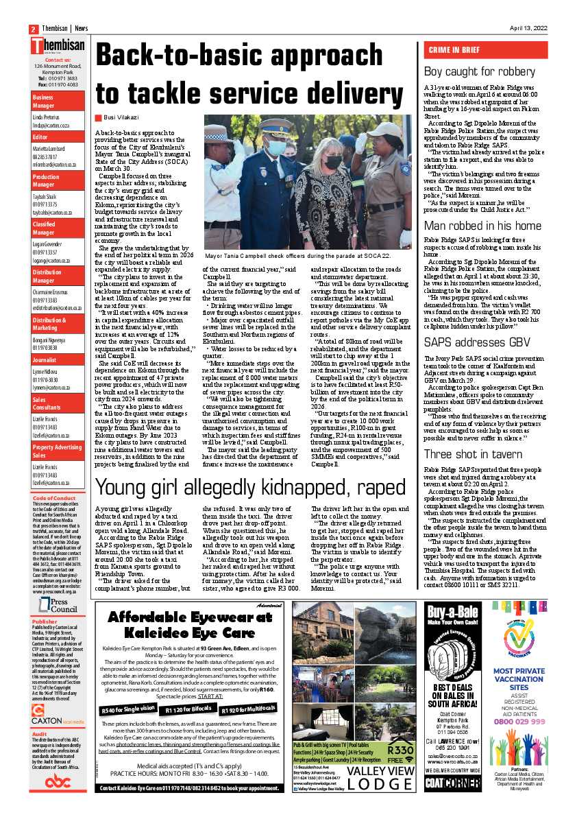 The Thembisan 13 April 2022 page 2