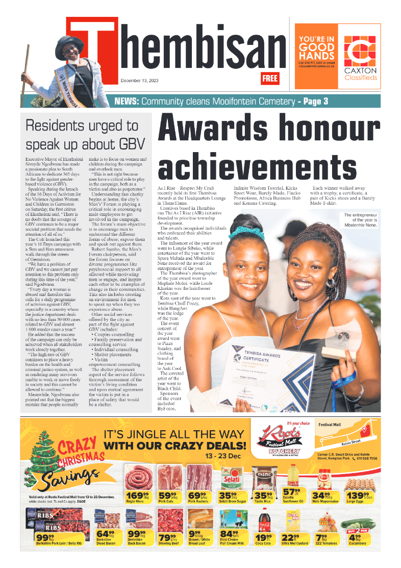 The Thembisan 13 December 2023 page 1
