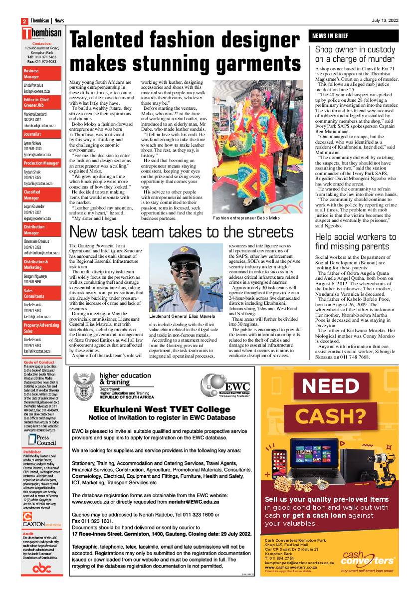 The Thembisan 13 July 2022 page 2