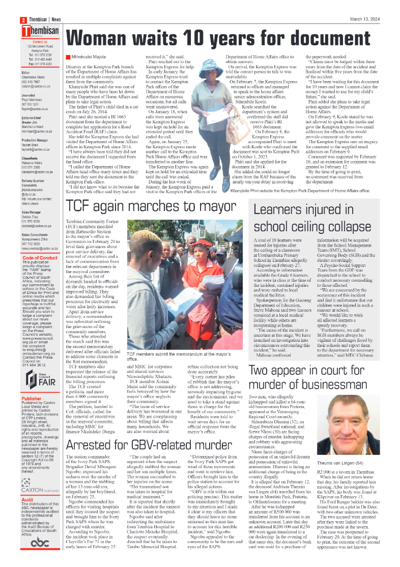 The Thembisan 13 March 2024 page 2