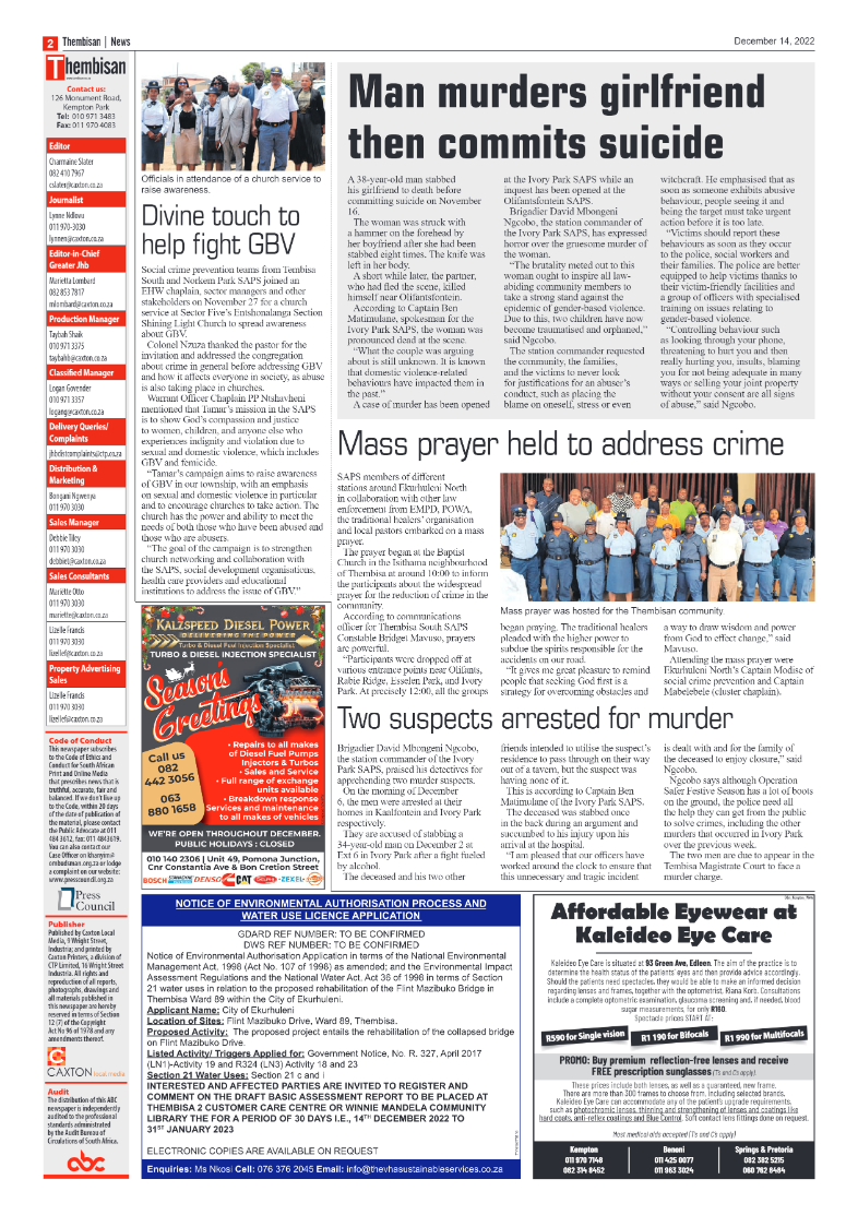 The Thembisan 14 Dec  2022 page 2