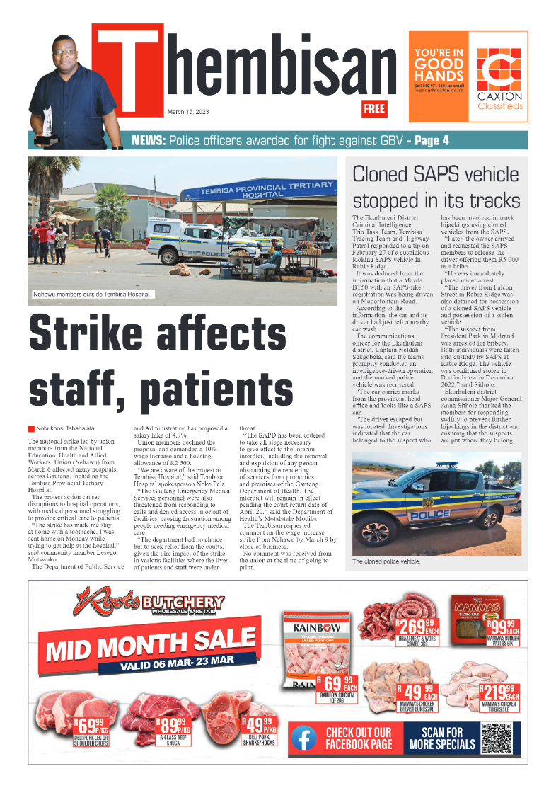 The Thembisan 15 March 2023 page 1