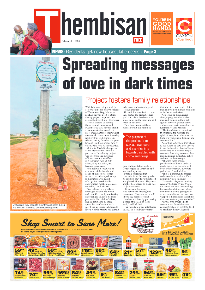 The Thembisan 21 February 2024 page 1