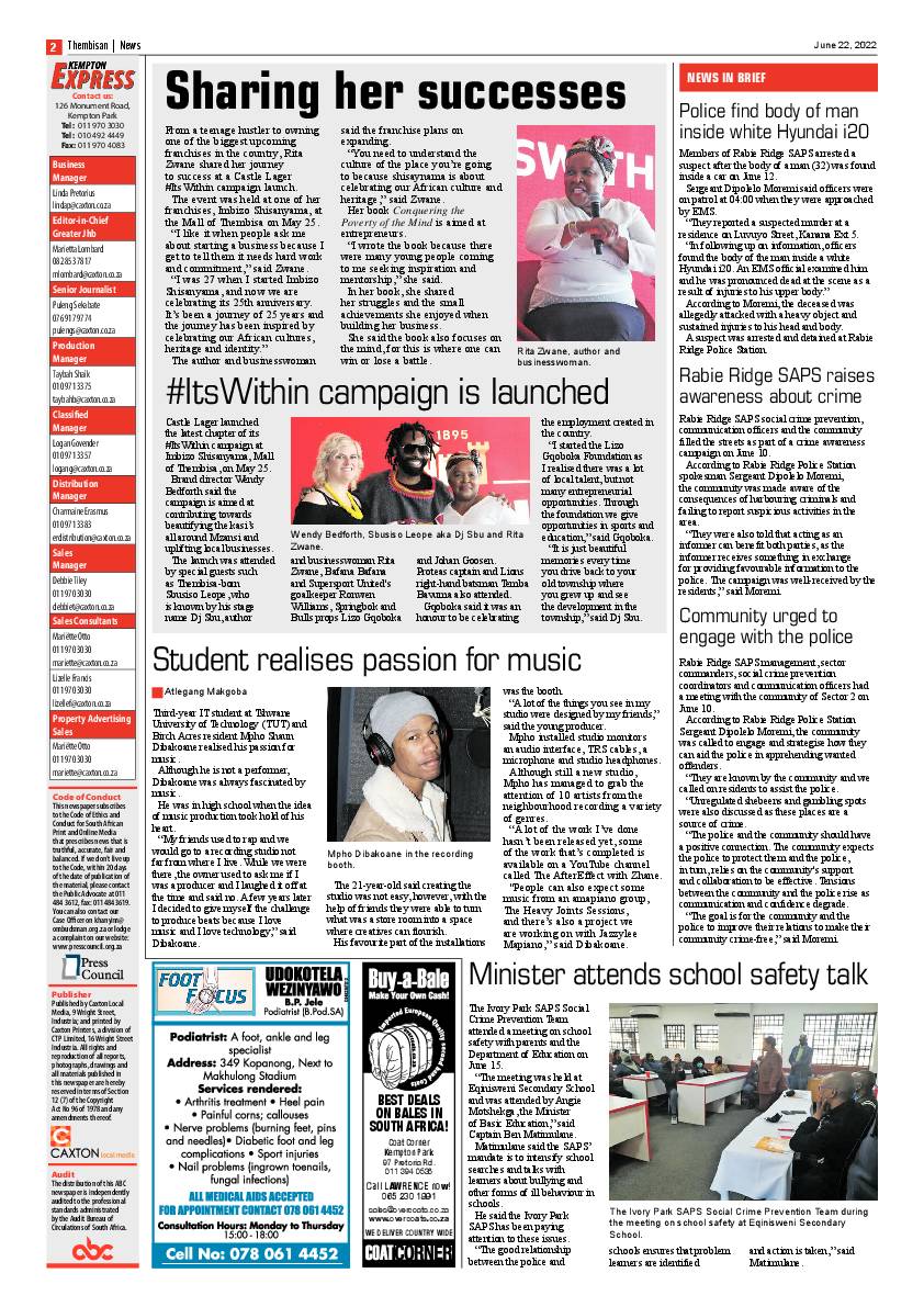 The Thembisan 22 June 2022 page 2
