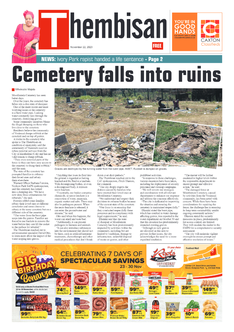 The Thembisan 22 November 2023 page 1