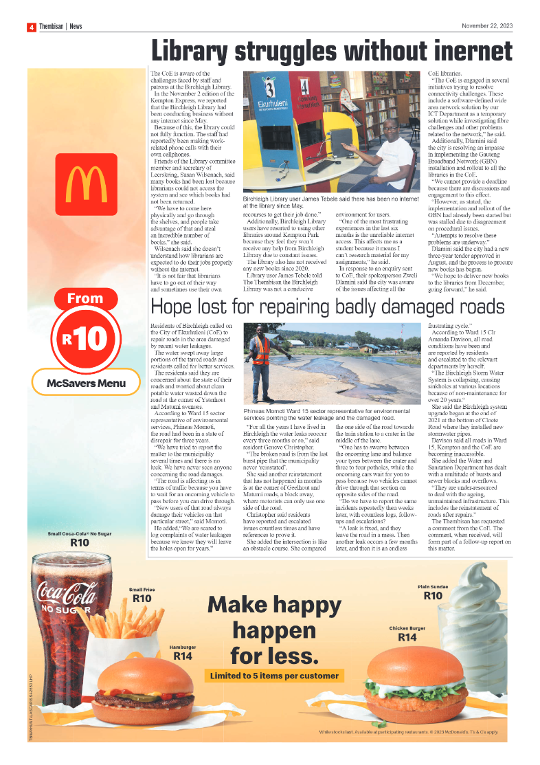 The Thembisan 22 November 2023 page 4
