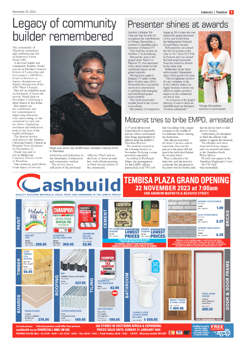 The Thembisan 22 November 2023 page 5