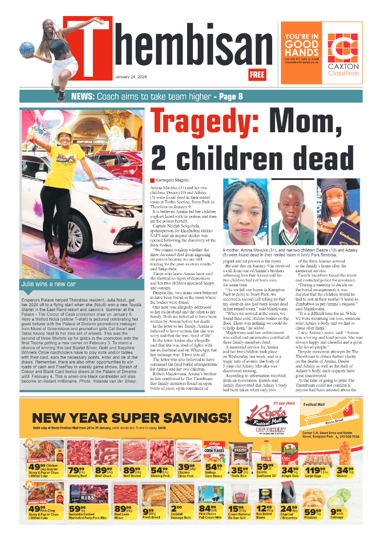 The Thembisan 24 January 2024 page 1