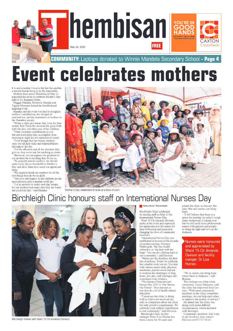 The Thembisan 24 May 2023 page 1